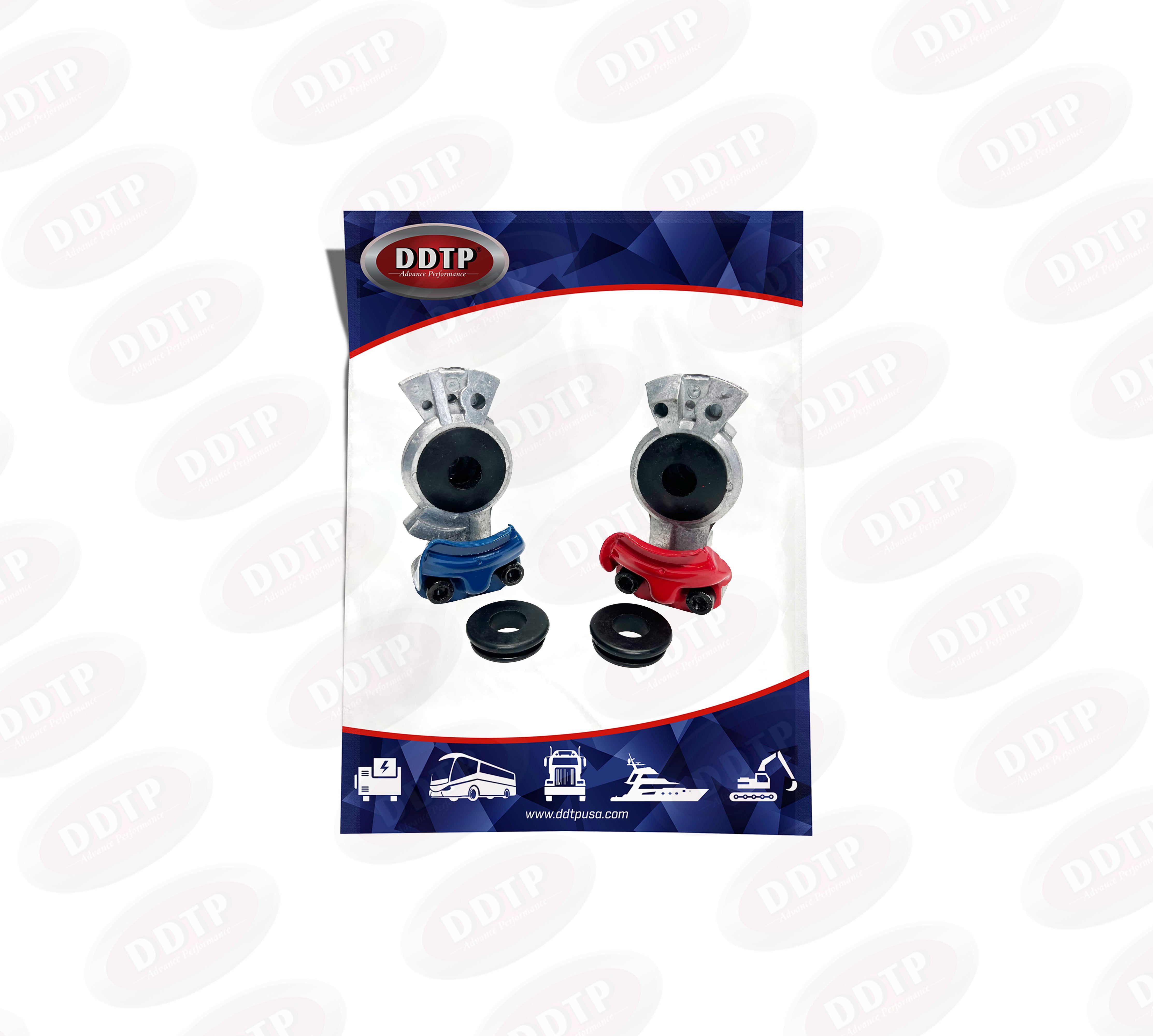 Glandhand Kit Standard Aluminum Finish - 1 Emergency (Red) + 1 Service (Blue) + 2 Poly Seals (441016DKIT) | Hydraulic System Repair & Maintenance