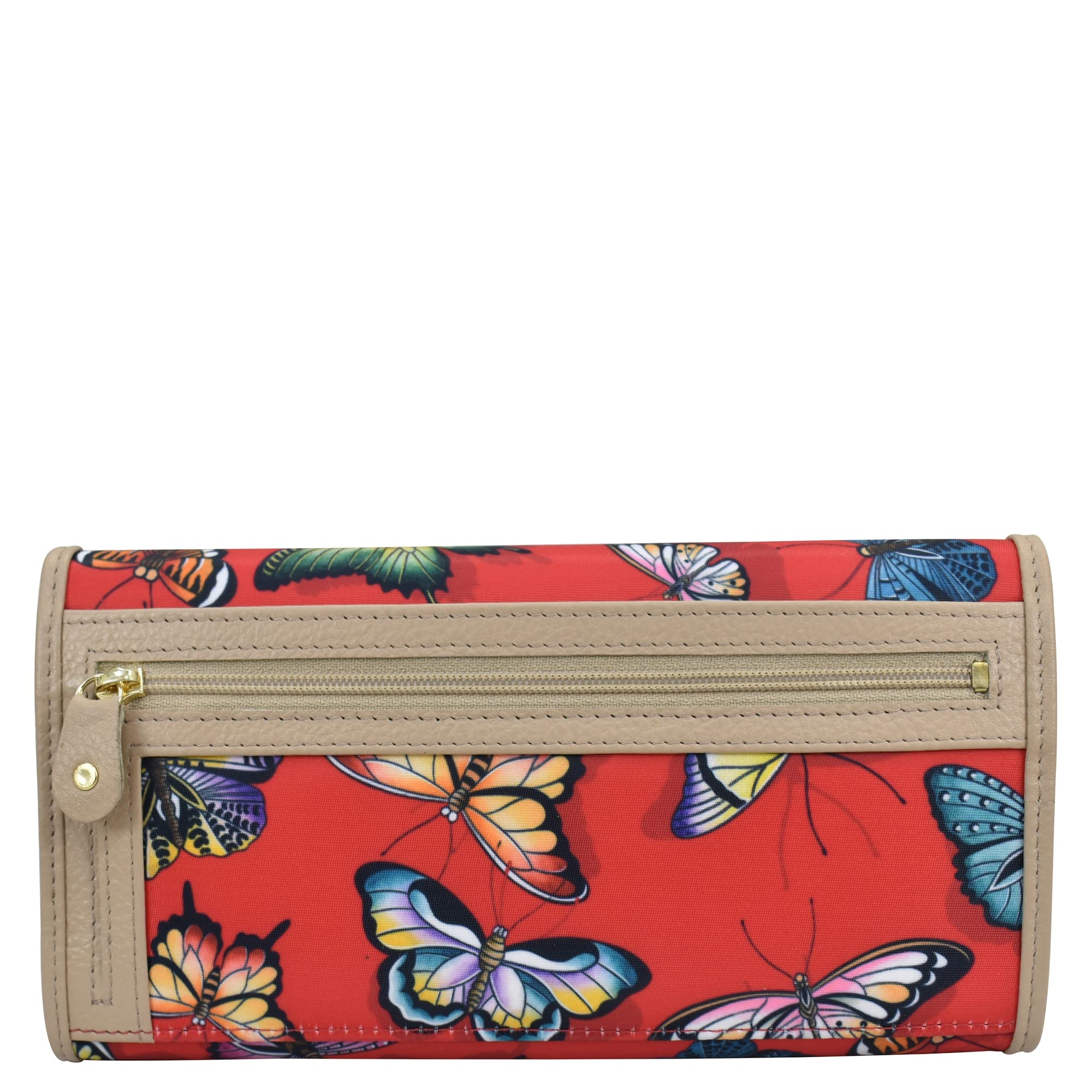 Anuschka RFID Blocking Wallet for Women - Genuine Leather Trim & Artwork Print Travel Wallet - Secure Passport Holder for International Trips & Daily Use