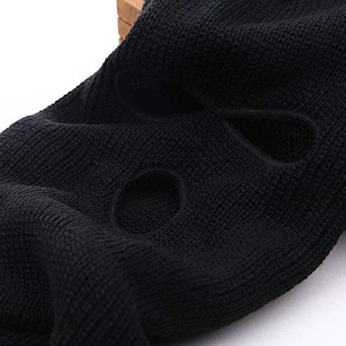 2 Pack 3-Hole Ski Face Mask Balaclava - Winter Full Face Cover for Skiing, Snowboarding, Motorcycling & Outdoor Sports (Black) - Cold Weather Protection for Men & Women