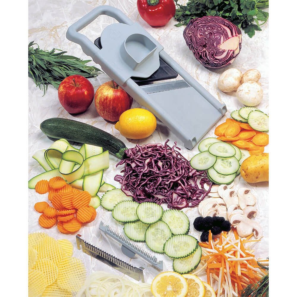 Matfer Bourgeat Mandoline 1000 Complete Set - 5-Piece Professional French Mandoline Slicer for Kitchen | Perfect for Slicing Vegetables, Fruits & Cheese | Ideal for Home Chefs & Restaurants