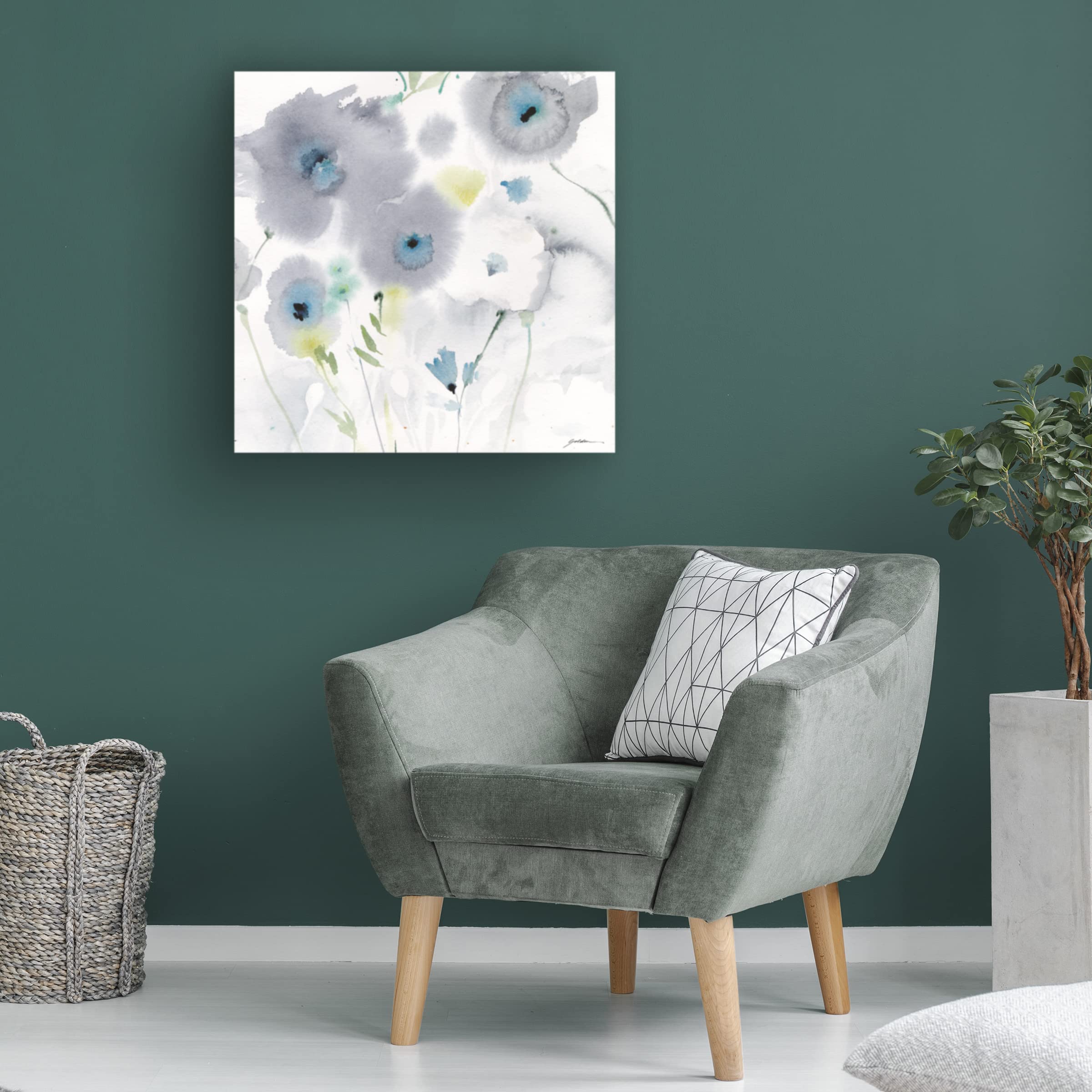 Trademark Fine Art 'Ghost Flowers' Canvas Wall Art by Sheila Golden - Elegant Floral Painting for Living Room, Bedroom & Office Decor