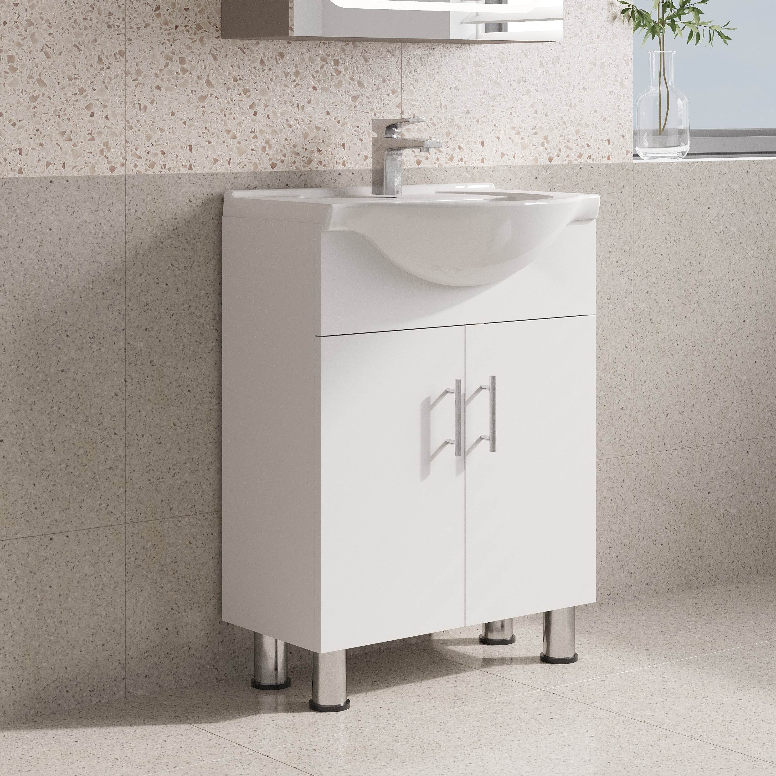 Lilly White Euro Style Vanity with Ceramic Top - 24