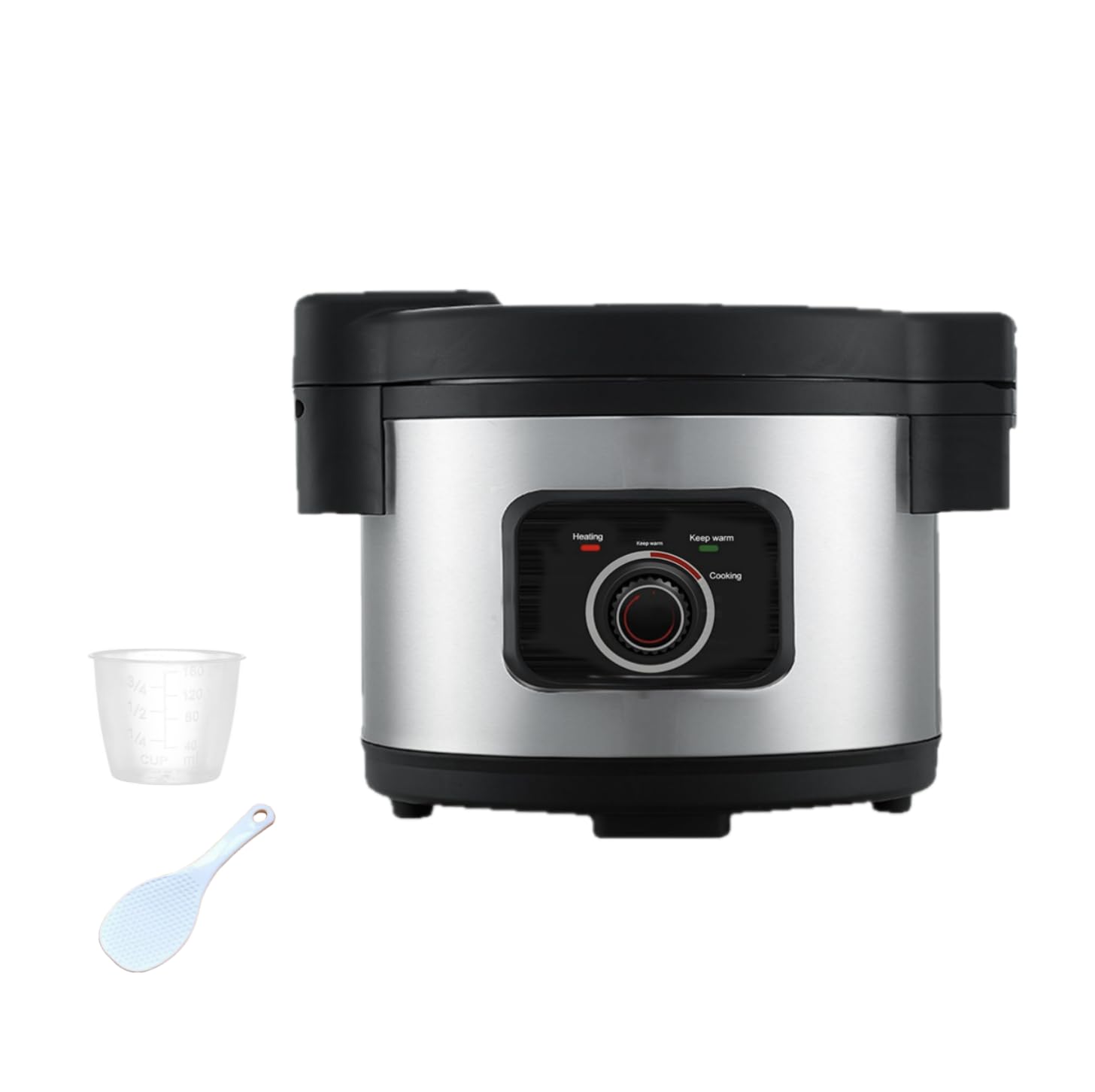 **1850W Commercial Rice Cooker - 13L Large Capacity Stainless Steel Rice Maker, 50 Cups Cooked / 25 Cups Uncooked - Intelligent Temperature Control for Hotels, Restaurants & Canteens - Perfect for Bulk Cooking & Catering Events**