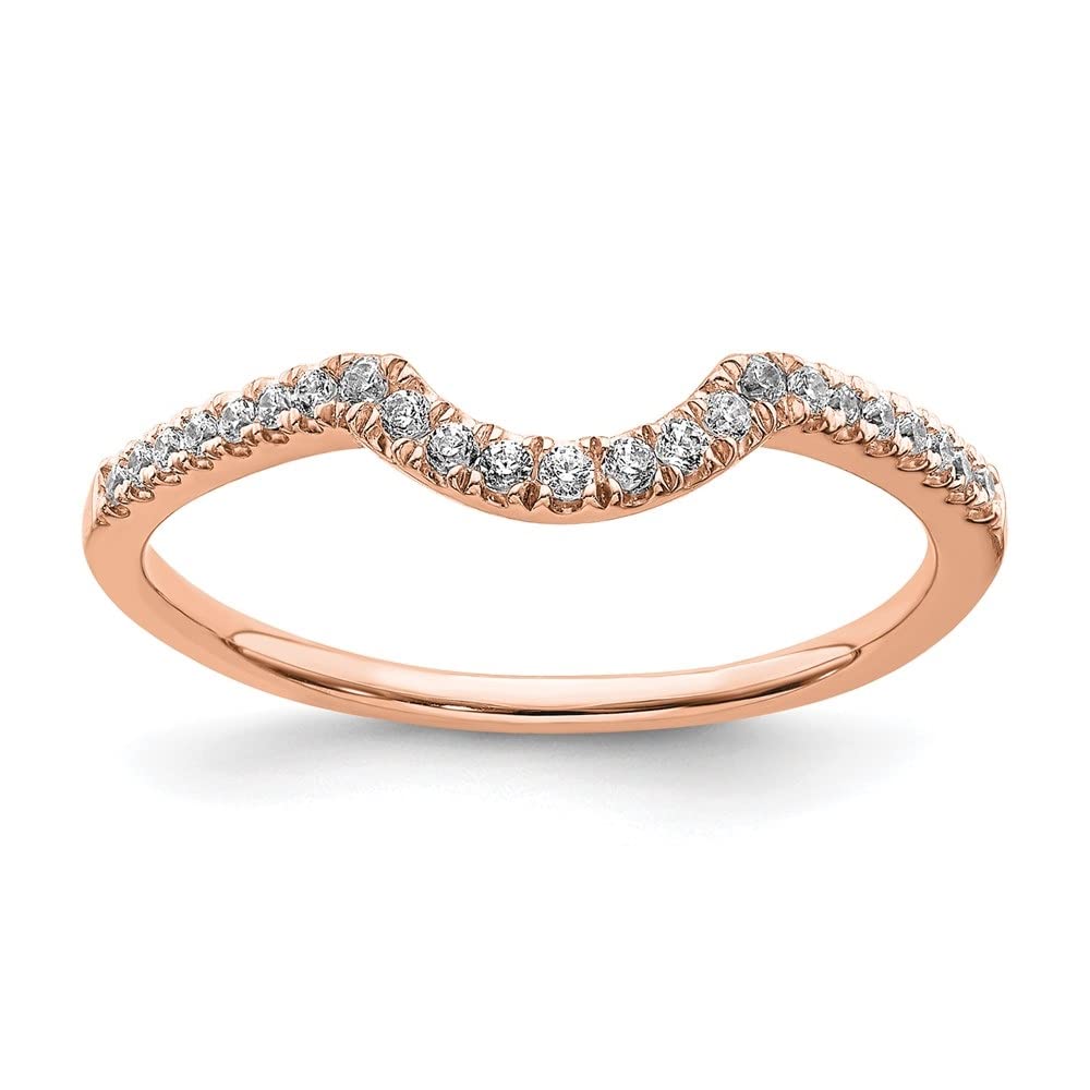 14K Rose Gold Diamond Wedding Band Ring for Women - Elegant & Timeless Bridal Jewelry | Perfect for Engagement, Anniversary & Special Occasions