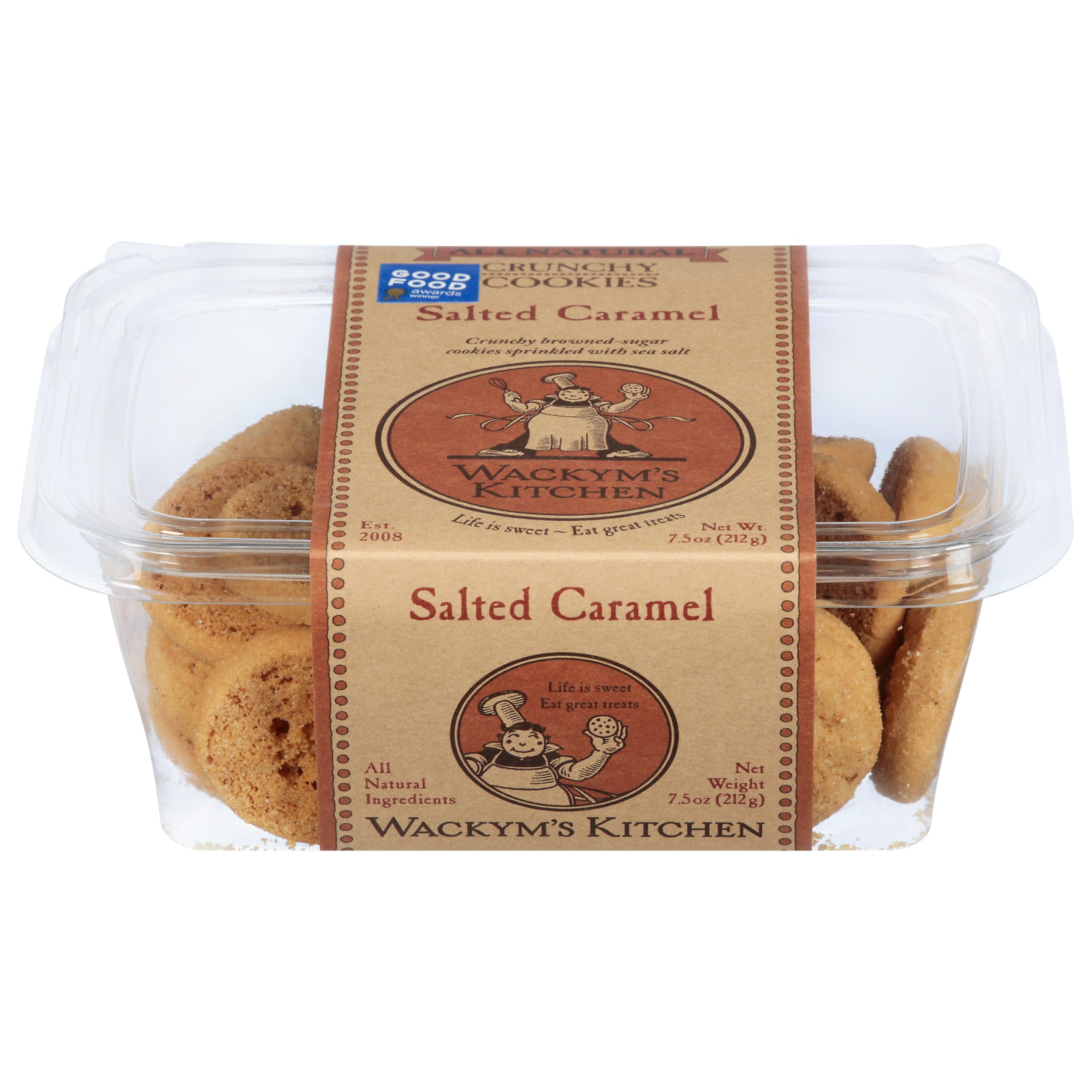 Premium Salted Caramel Cookies - 8 oz Pack of 12 | Gourmet Caramel Snacks for Parties, Gifts & Coffee Time | Crunchy Buttery Treats for Office, Home & Holiday Gatherings