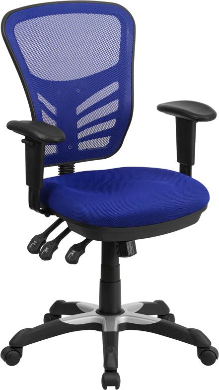 FLASH Mid Back Mesh Executive Office Chair - Ergonomic Swivel Chair with Adjustable Arms & Lumbar Support (Model HL 0001) - Perfect for Home Office, Gaming & Workspaces