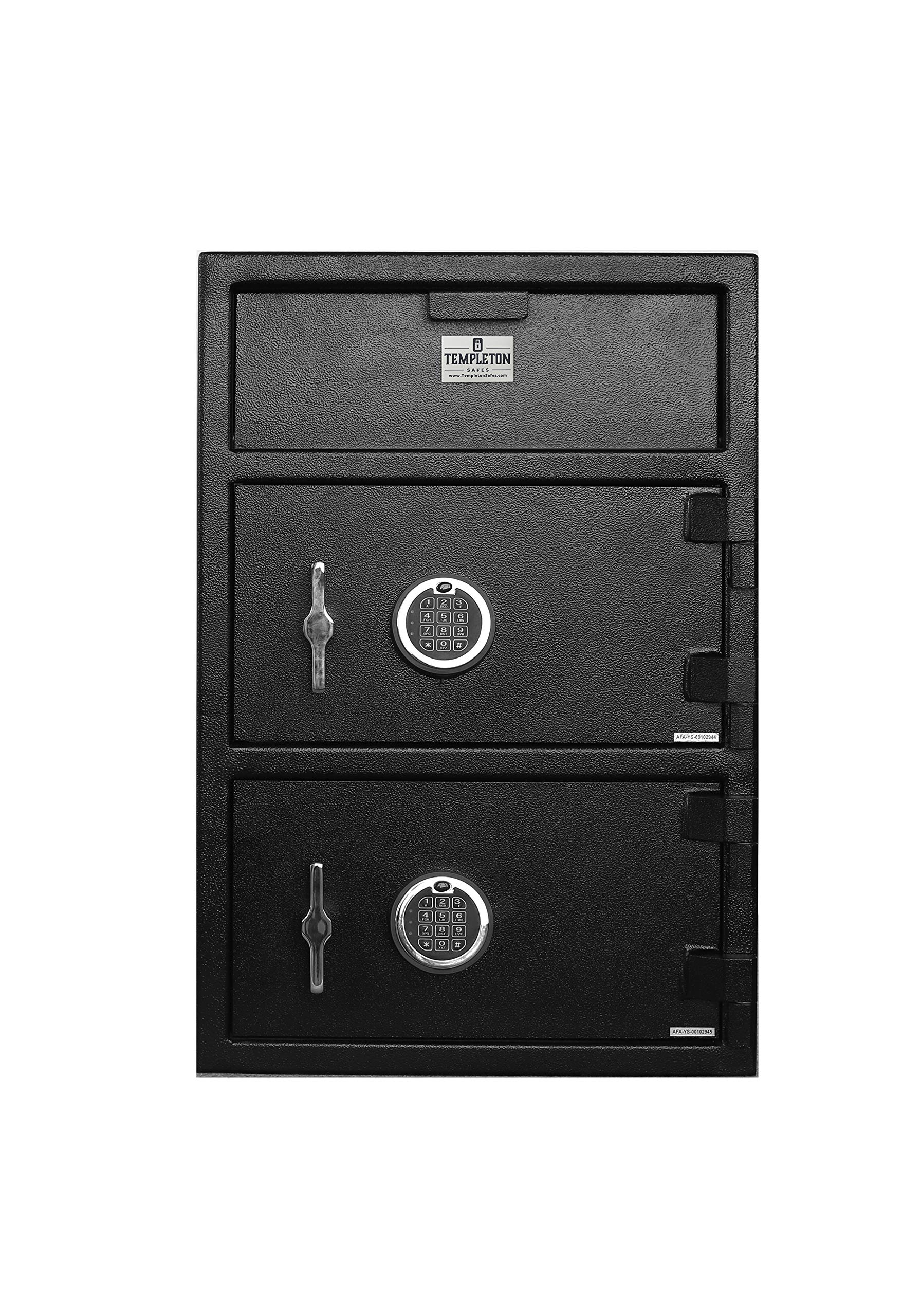 Templeton Large Electronic Drop Safe & Lock Box - 3.6 CBF Security Safe with Keypad Combination Lock, Anti-Fishing Protection & Key Backup - Ideal for Home, Office & Business Cash Storage