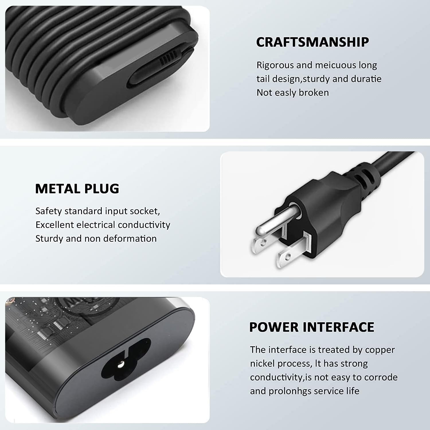 100W USB C Laptop Charger for DELL Latitude 5540 5440 5340 7440 & Inspiron 14 - Slim GAN AC Adapter Power Cord - Fast Charging for Work, Travel & Home Office Use