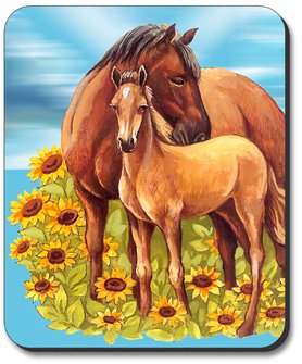 Sunflower Horse Art Plate Mouse Pad - Non-Slip Desk Mat for Computers & Office Use - Perfect for Home, Office, and Gaming Setups