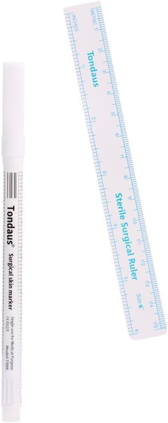 White Tattoo Marker Pen with Ruler - Eyebrow & Lip Tattoo Kit for Beauty Care