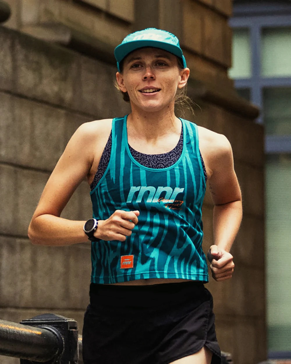 Women's All Out Singlet Cropped Top - Drippy Cheetah Print in Teal | Workout, Gym, Running & Yoga Activewear