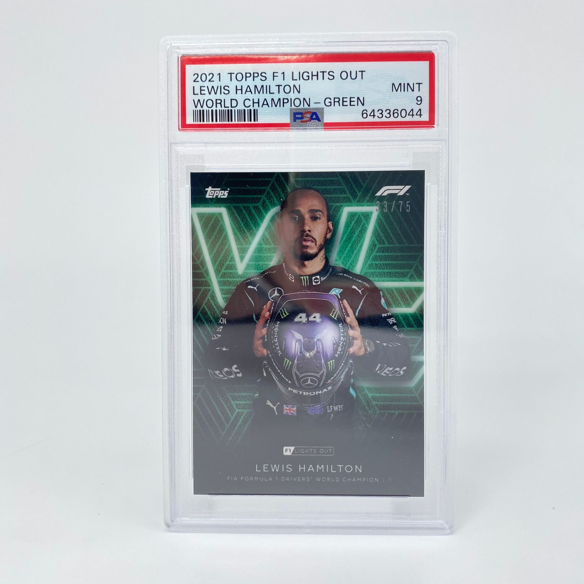 PSA 9 Graded 33/75 Lewis Hamilton 2018 Formula 1 World Champion Trading Card - Perfect for F1 Collectors, Sports Memorabilia Displays & Investment Collections