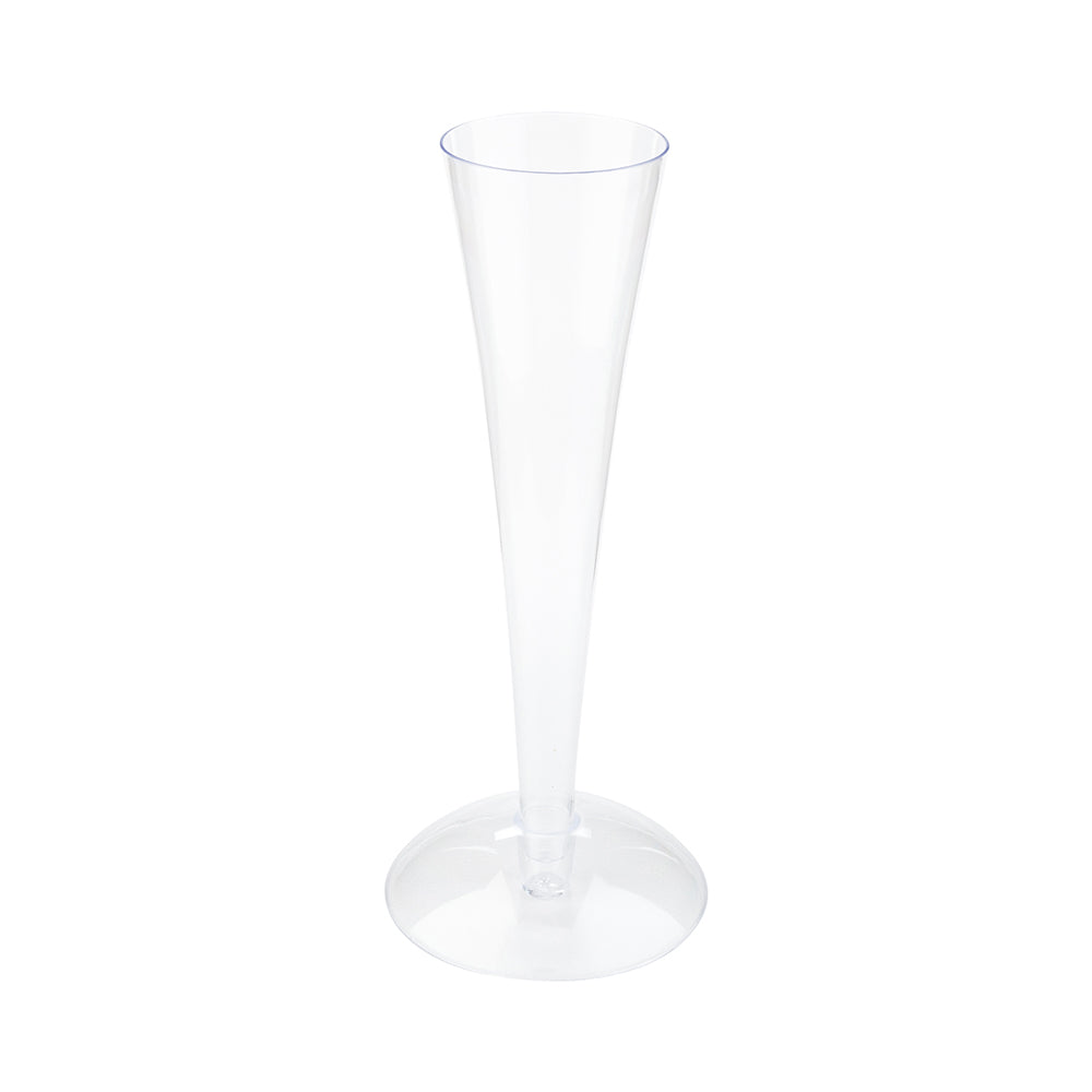 4 oz Clear Plastic Champagne Flutes - Medium Size (5.5