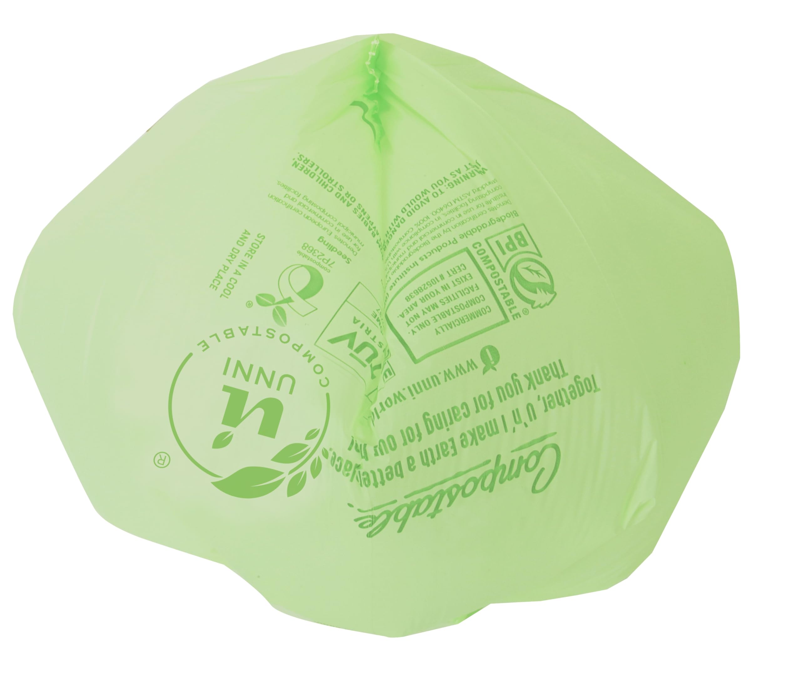 UNNI Compostable Lawn & Leaf Bags - 20 Pack, 30-33 Gallon (124 Liter) Extra Thick 1.1 Mil Yard Waste Bags for Grass Clippings, Leaves & Food Scraps | ASTM D6400, BPI, CMA & OK Compost HOME Certified | Eco-Friendly Garden & Kitchen Waste Disposal