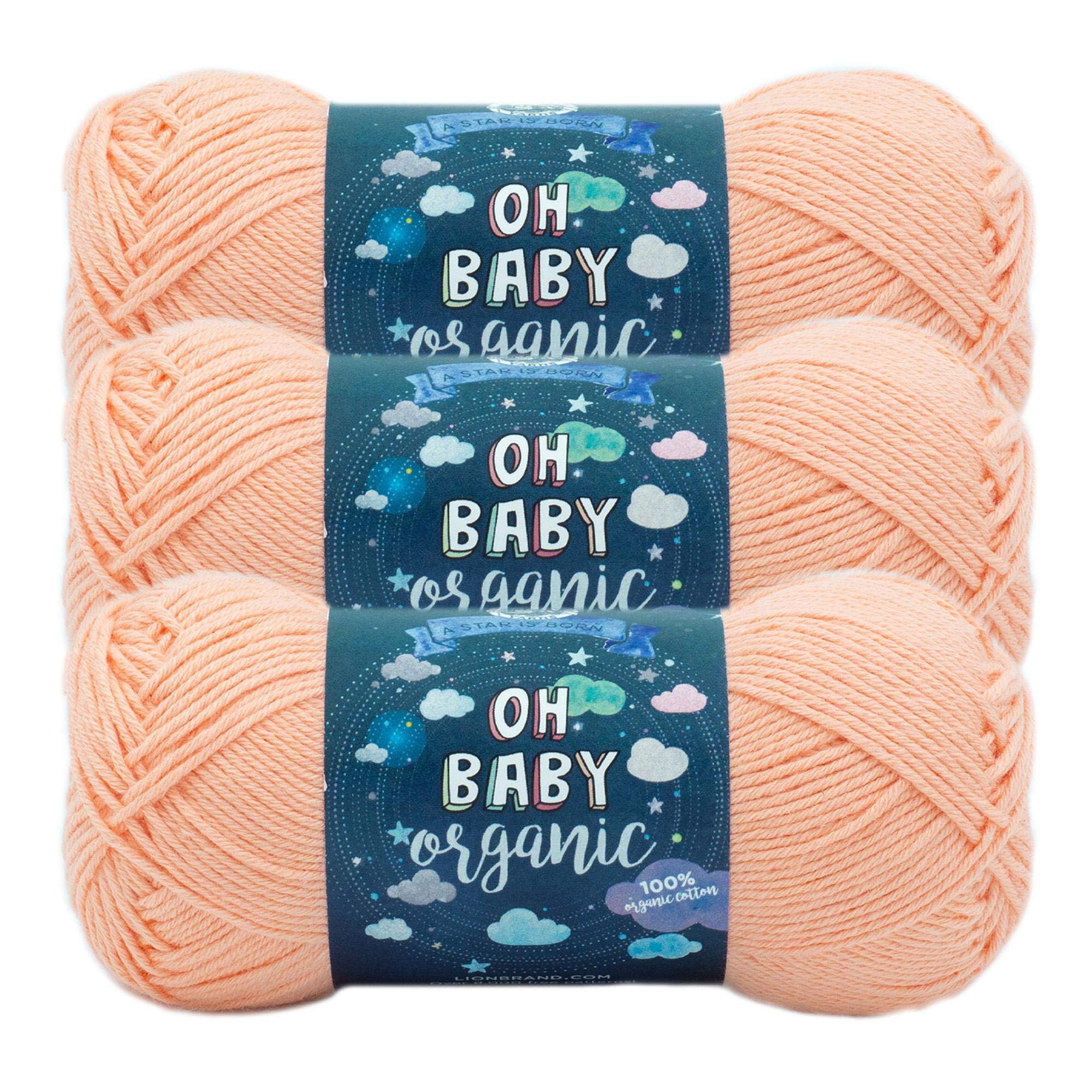 (3 Pack) Lion Brand Yarn Oh Baby Yarn - Soft Coral Baby Yarn for Knitting & Crocheting - Perfect for Baby Blankets, Hats & Clothing