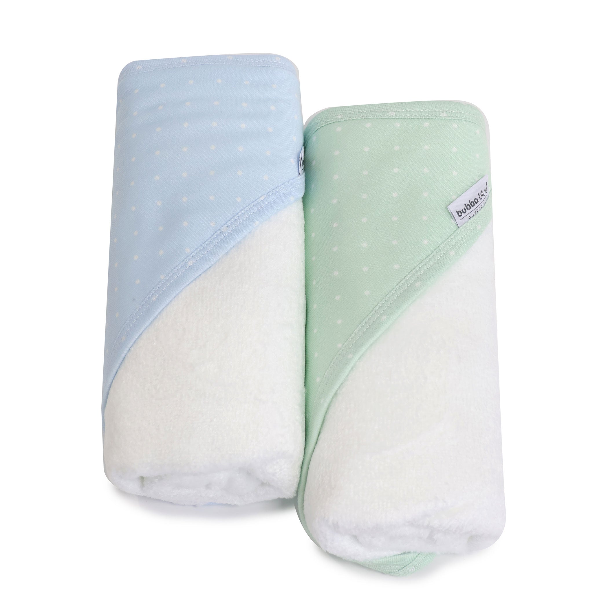 2-Pack Blue and Sage Hooded Towels for Kids - Soft and Absorbent Baby Bath Towels for Swimming, Beach, and Pool Use