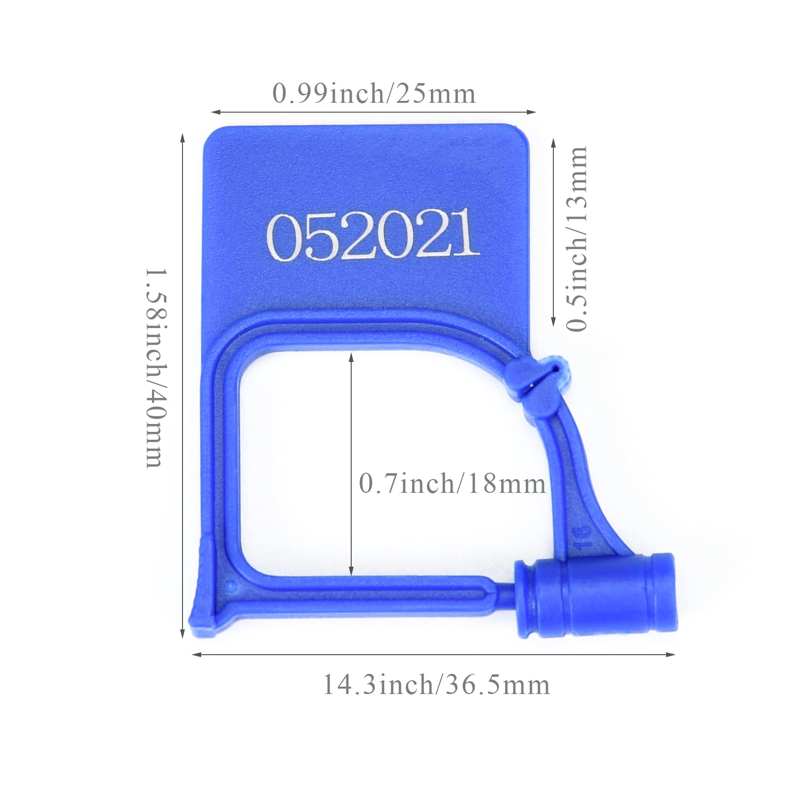 1000 PCS Blue Tamper Proof Plastic Security Padlock Seals - Numbered Disposable Safety Locks for Luggage, Medical Supplies & Clothing | Ideal for Hospitals, Warehouses & Travel Security