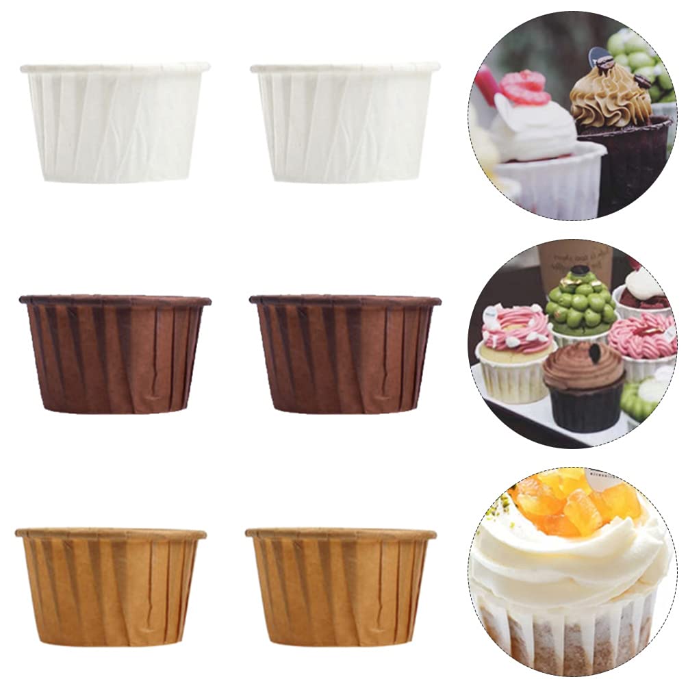 Hemoton 150Pcs Brown Disposable Baking Cups - Oil-Proof Greaseproof Muffin & Cupcake Liners, Food Grade Paper Pudding Cups for Baking, Baby Food & Party Desserts | Perfect for Home Baking, Birthday Parties & Holiday Treats