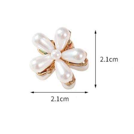 Kidzoo 6pcs Mini Pearl Hair Clips for Women & Girls - Sweet Artificial Pearl Barrettes & Flower Hair Pins - Perfect for Weddings, Parties & Everyday Use | Hair Accessories for Bridal, Prom, School & Office Styles