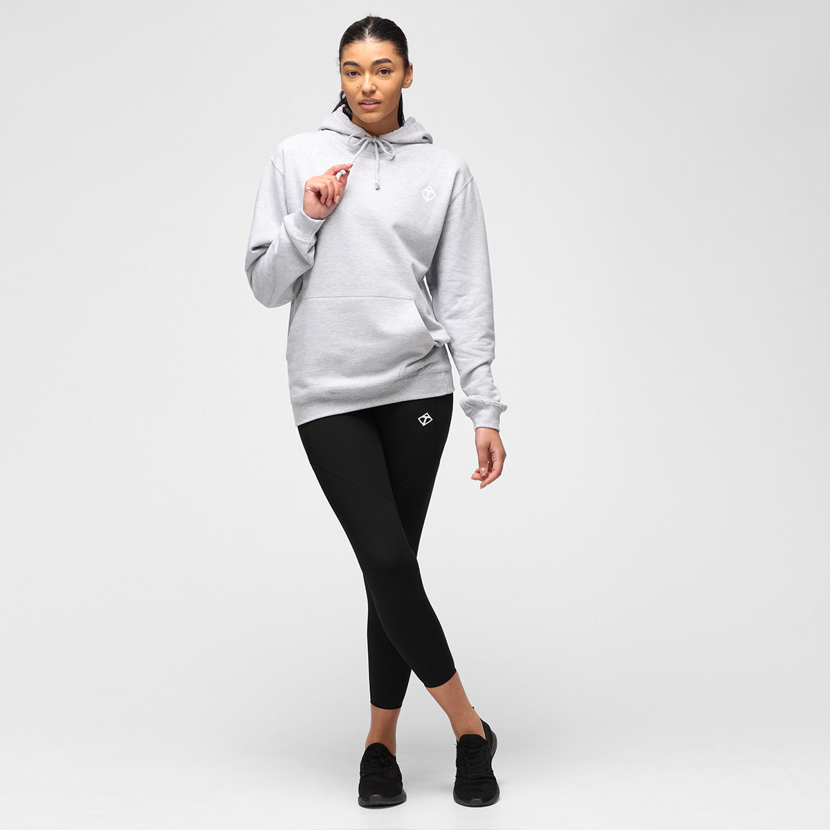 Heather Grey Diamond Hoodie for Men & Women - Soft Fleece Pullover with Stylish Diamond Design - Perfect for Casual Wear, Gym, and Outdoor Activities