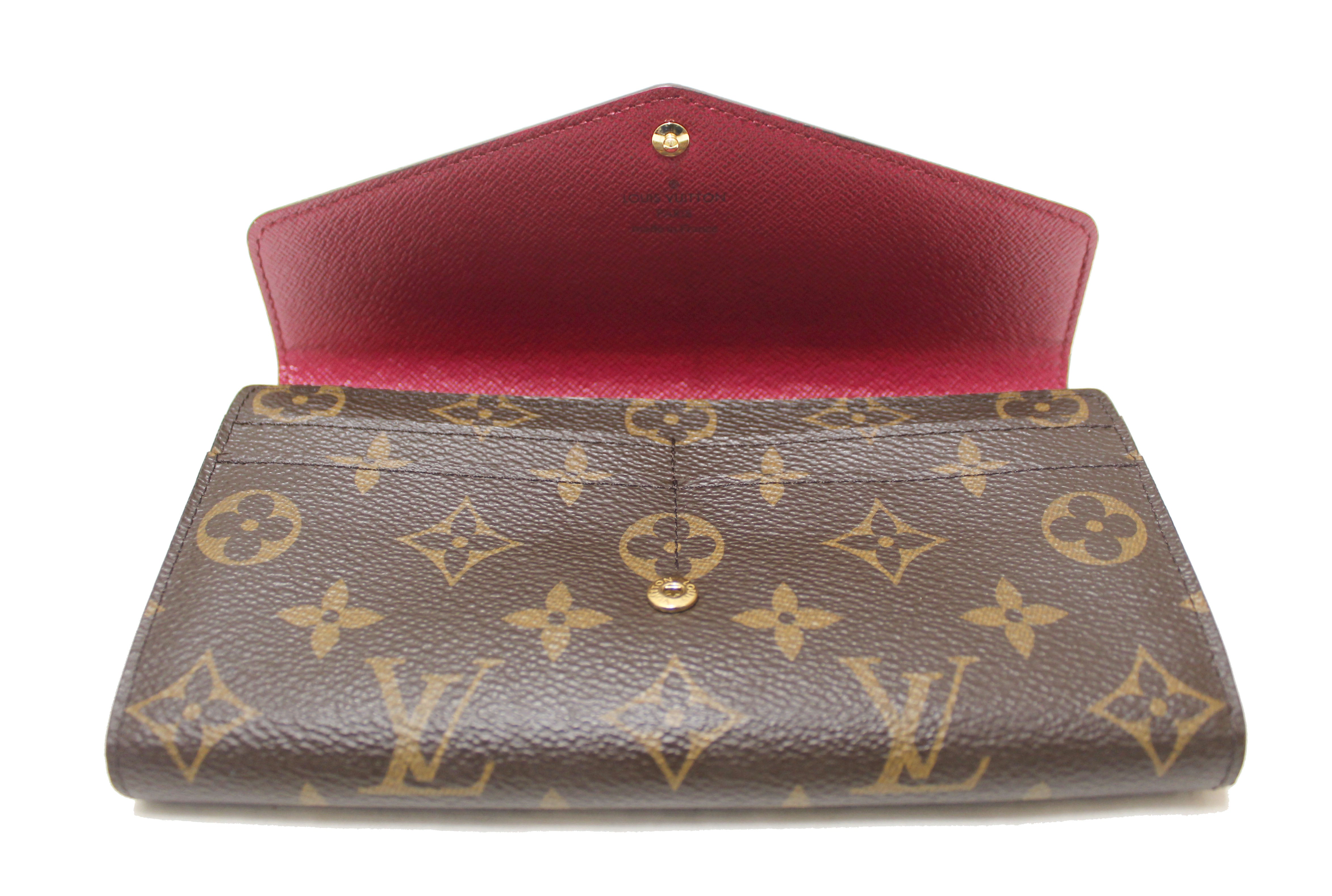 Authentic Louis Vuitton Monogram Canvas Sarah Wallet in Fuchsia - Luxury Women's Wallet for Everyday Use, Travel & Gift Giving