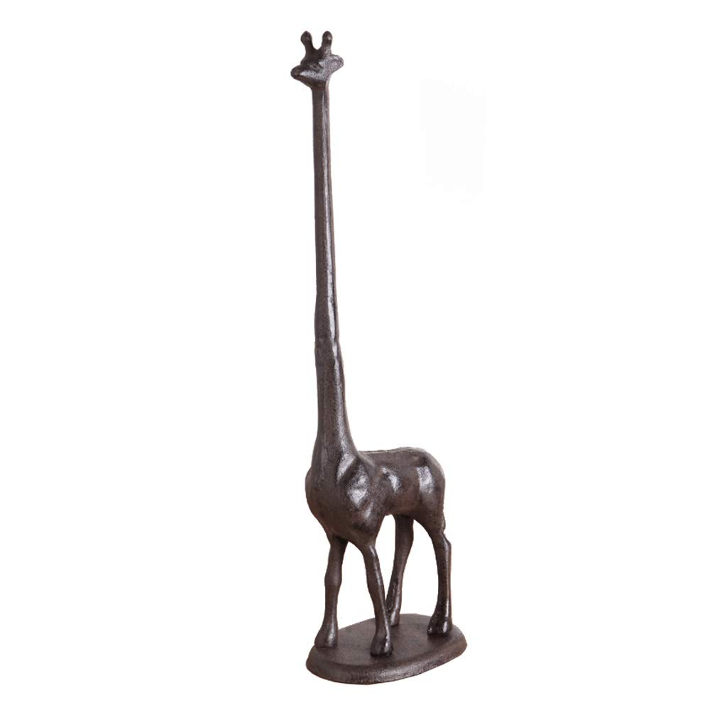 ZANZAN Giraffe Toilet Paper Holder - Cast Iron Free-Standing Animal Paper Towel Rack for Bathroom Decor, Unique Home Accessory | Perfect for Kids' Rooms, Guest Bathrooms & Farmhouse Style Decor
