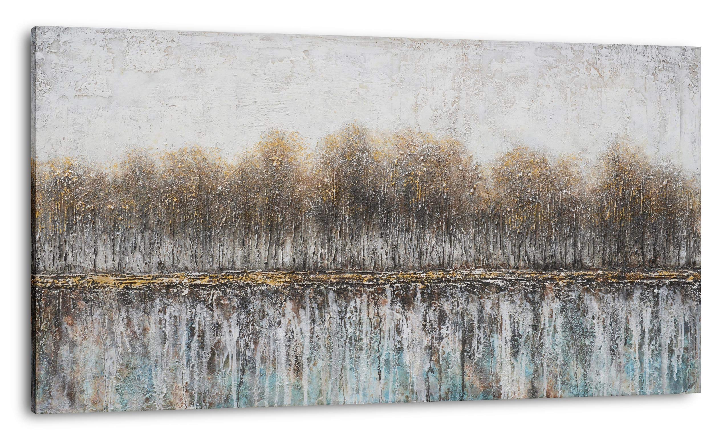 Rustic Tree Wall Art Canvas Print - Brown Abstract Forest Landscape Painting for Farmhouse, Living Room, Bedroom & Dining Room Decor | Nature-Inspired Home Decor for Cozy Cabin & Modern Interior Design
