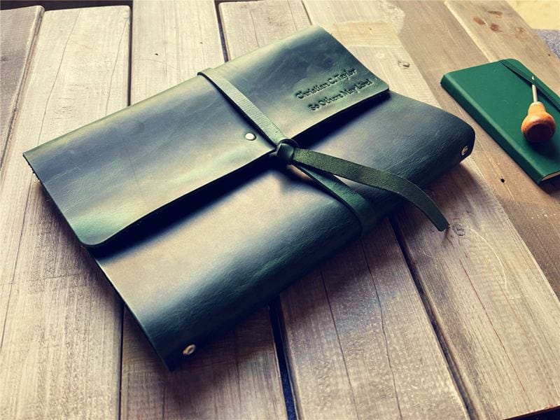 Premium Refillable Green Leather Journal for Writing, Sketching & Note Taking - Perfect Gift for Writers, Artists & Students