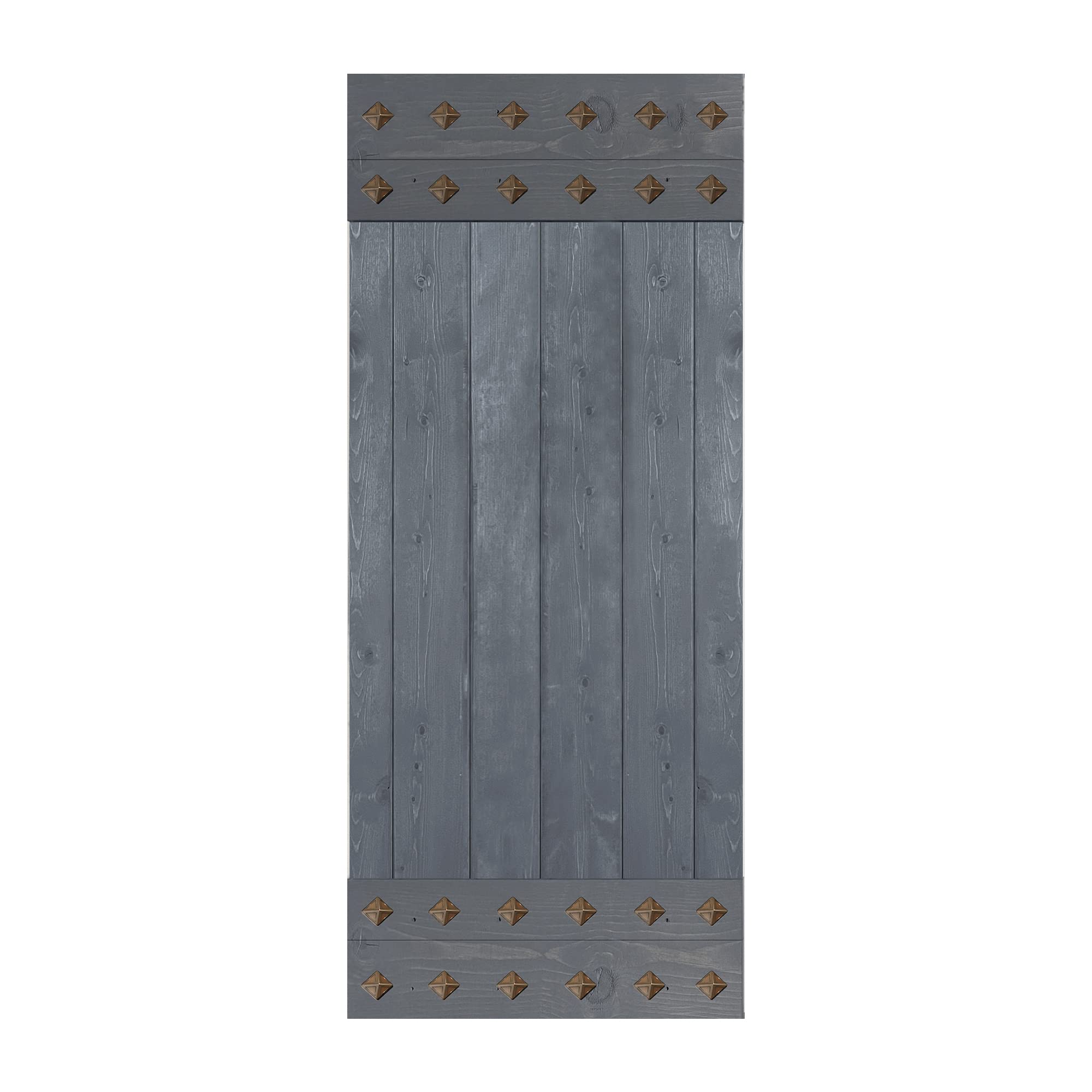 36in x 84in DIY Sliding Barn Door - Mid-Century Style Knotty Pine Wood Interior Door Slab (Dark Gray) | Easy Assembly, Hardware Not Included | Perfect for Bedrooms, Closets & Farmhouse Decor