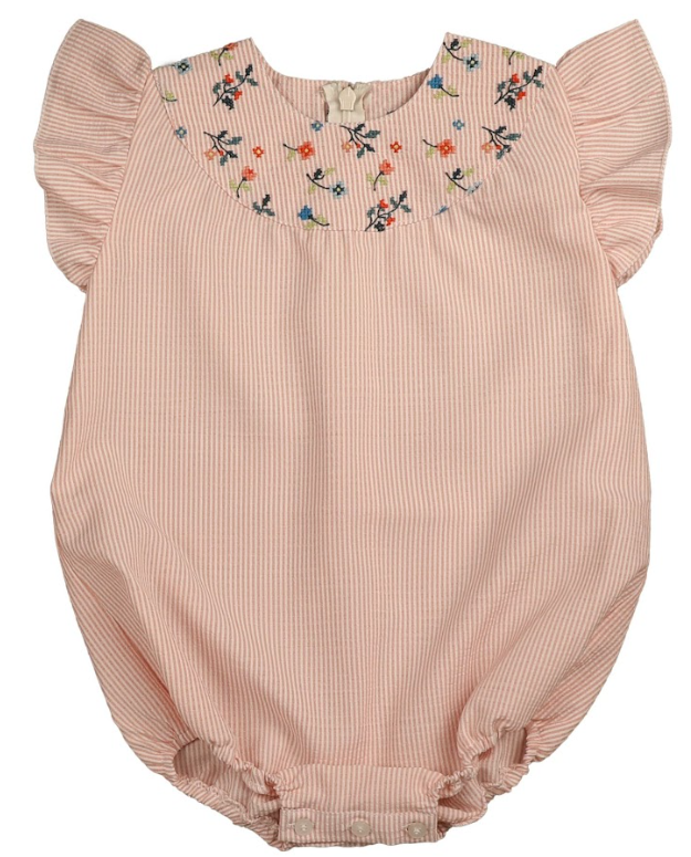 BELATI EMB Round Yoke Romper for Babies (6 Months to 2 Years) - Soft & Comfortable Outfit for Playtime, Daycare & Special Occasions