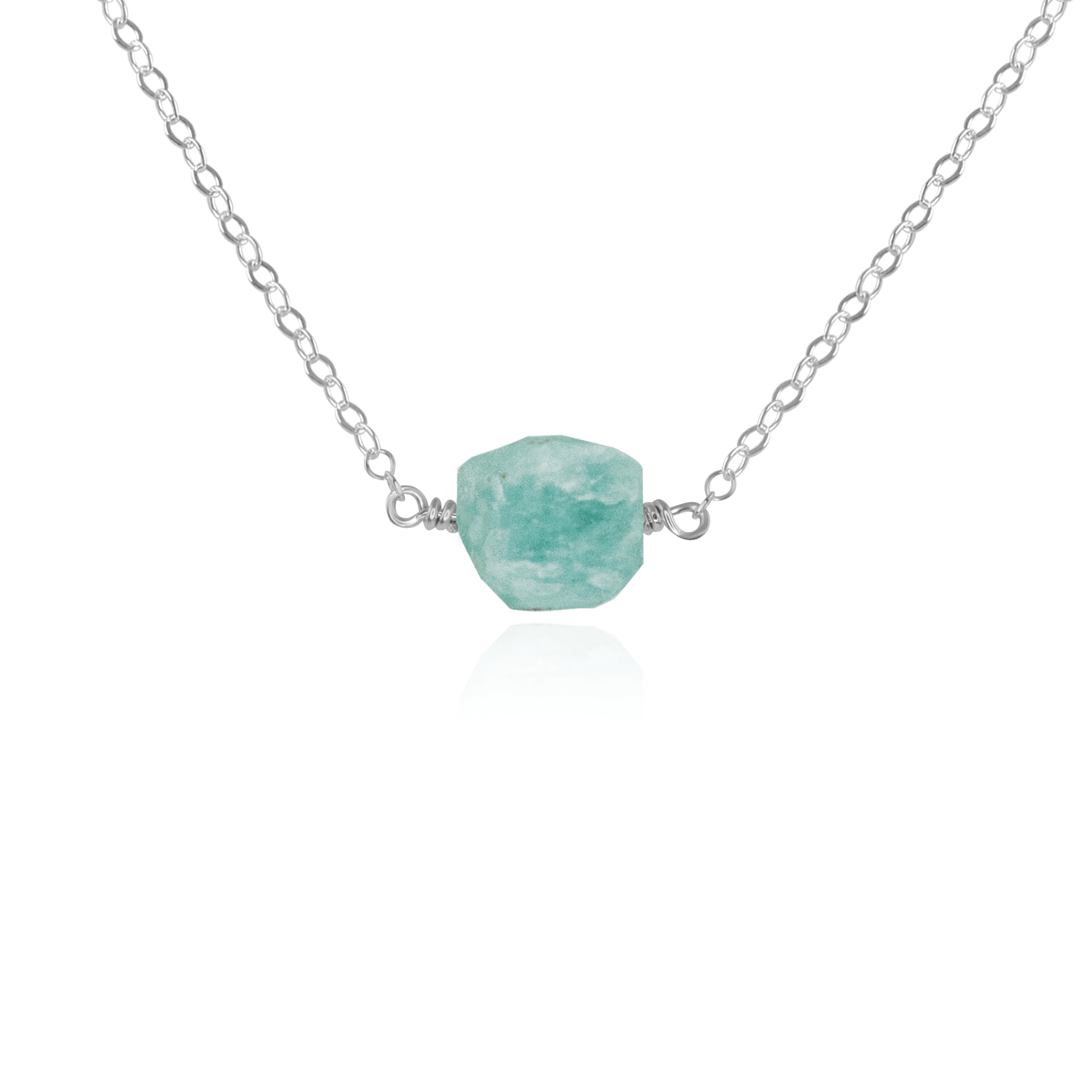 Natural Amazonite Crystal Nugget Necklace - Raw Stone Pendant for Women - Boho Jewelry for Healing, Meditation & Spiritual Energy - Perfect for Everyday Wear & Gift Giving
