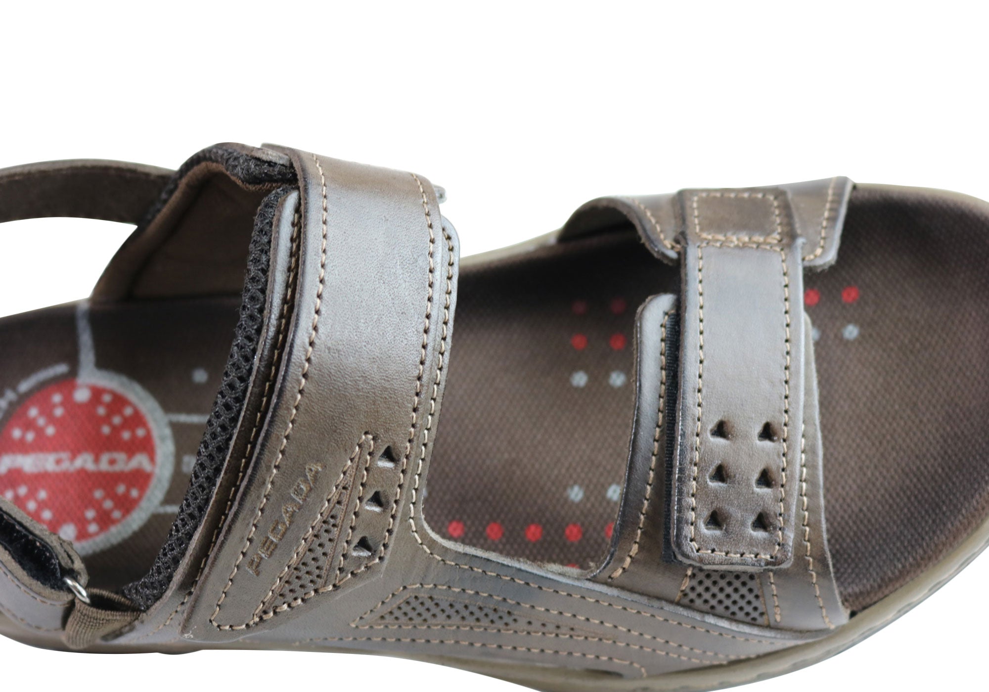 Jeff Men's Genuine Leather Comfortable Cushioned Sandals - Handmade in Brazil - Perfect for Beach, Vacation & Summer Outdoor Activities