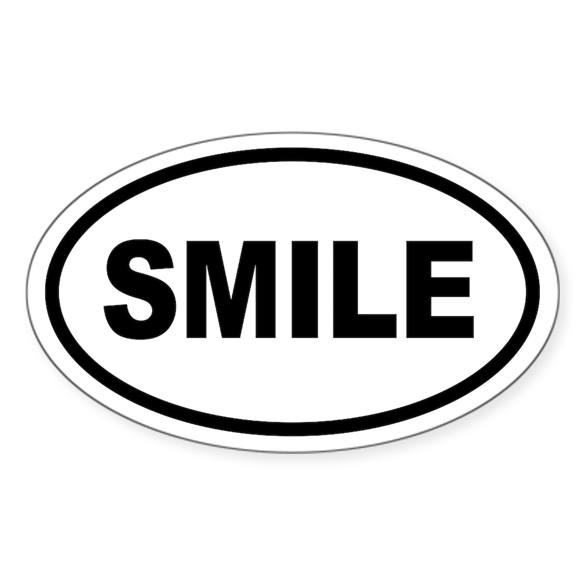 Smile Oval Car Bumper Sticker - Waterproof Vinyl Decal for Cars, Laptops, Windows - Fun Decorative Sticker for Vehicles, Notebooks, Home & Office Use