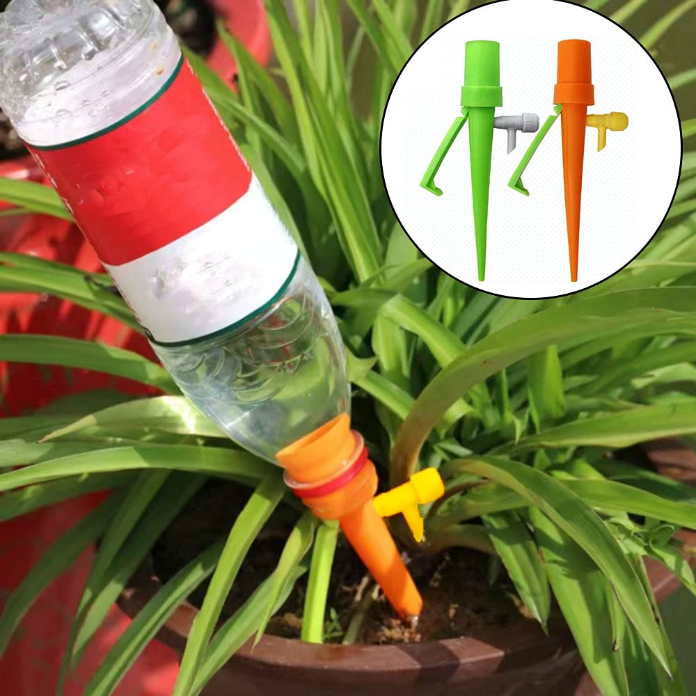 16Pcs Self Watering Spikes for Plants - Adjustable Automatic Plant Waterer with Control Valve - Indoor Outdoor Garden Watering System - Perfect for Vacation Plant Care & Drip Irrigation