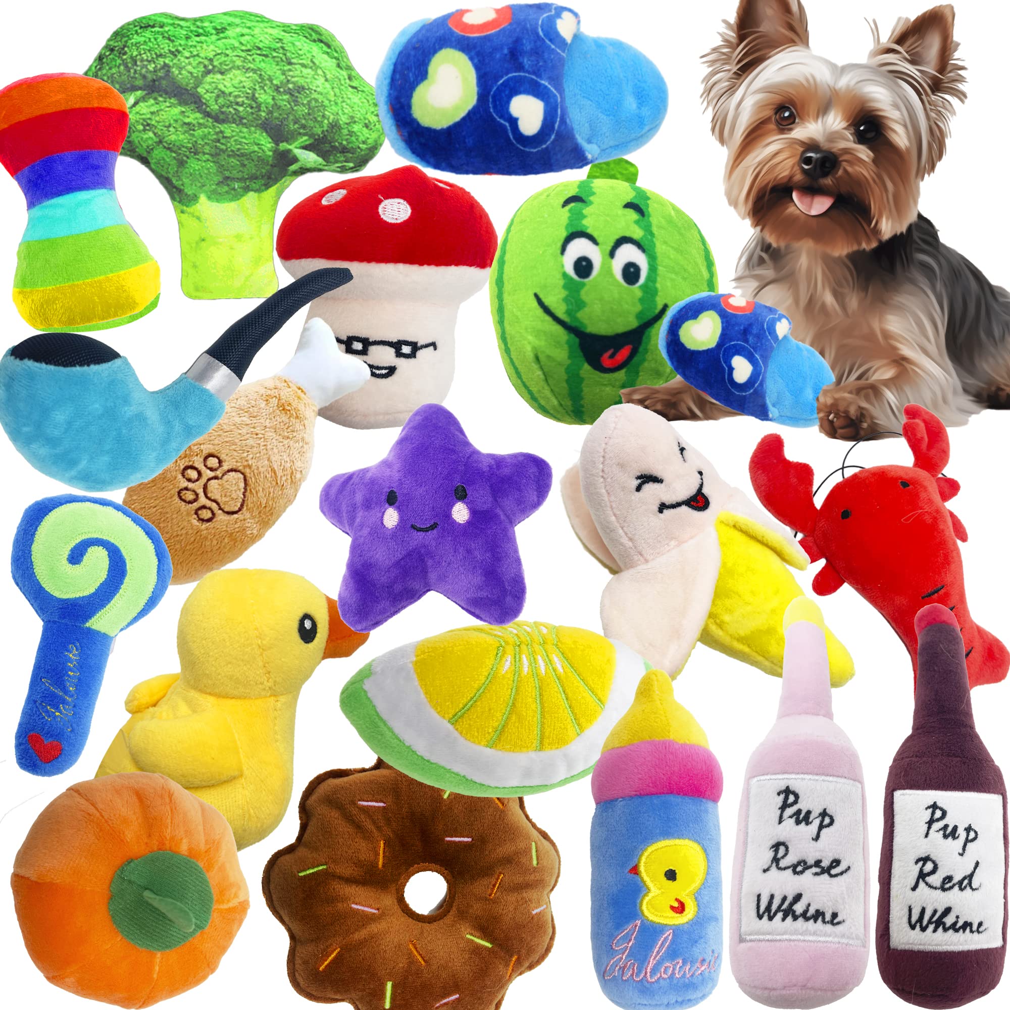18 Pack Deluxe Jalousie Multipack Dog Squeaky Toys - Durable Chew Toys for Small, Medium & Large Dogs | Perfect for Playtime, Training & Teething Relief