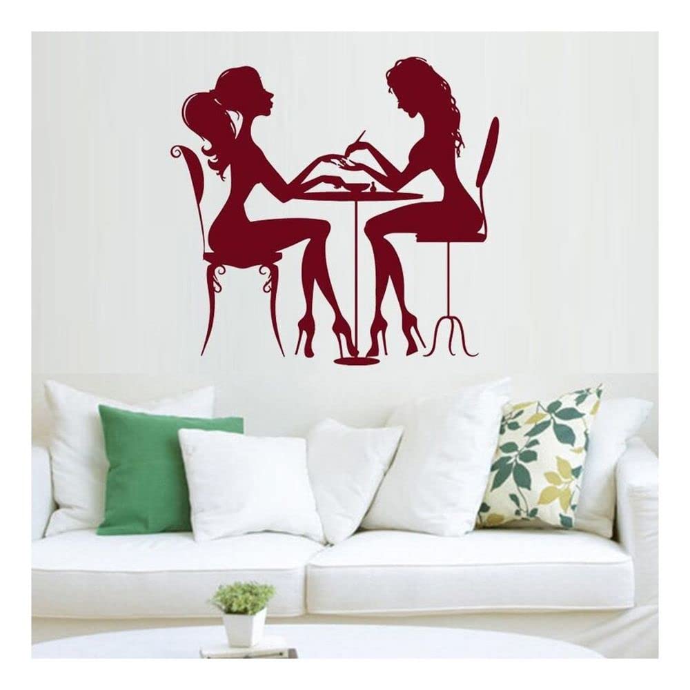 Nail Art Salon Vinyl Wall Stickers - Self-Adhesive Beauty Salon Decals for Wall Decor, Perfect for Nail Shops, Beauty Salons & Home Decor