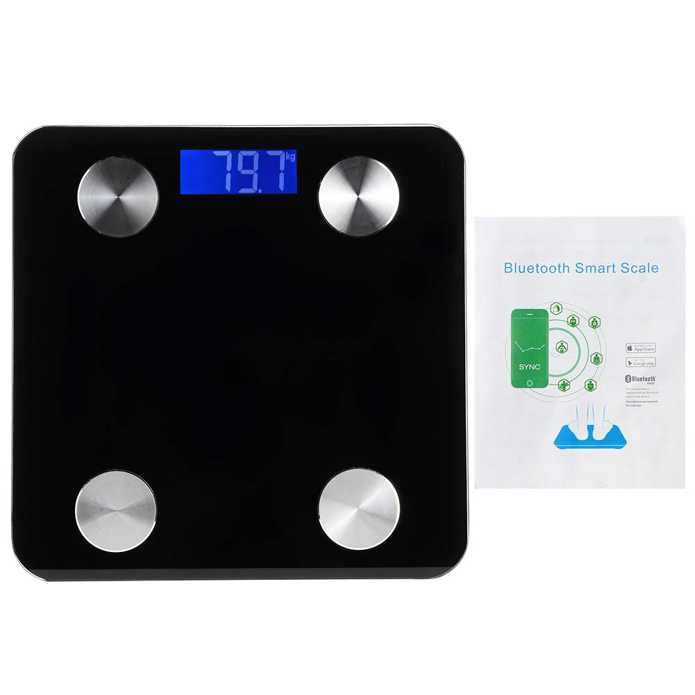 Digital Body Fat Scale - Portable Electronic Weight Scale for Home Use, 3kg-180kg (6.6-396.8lb), kg/lb/st Units, Black - Perfect for Bathroom, Gym & Health Tracking
