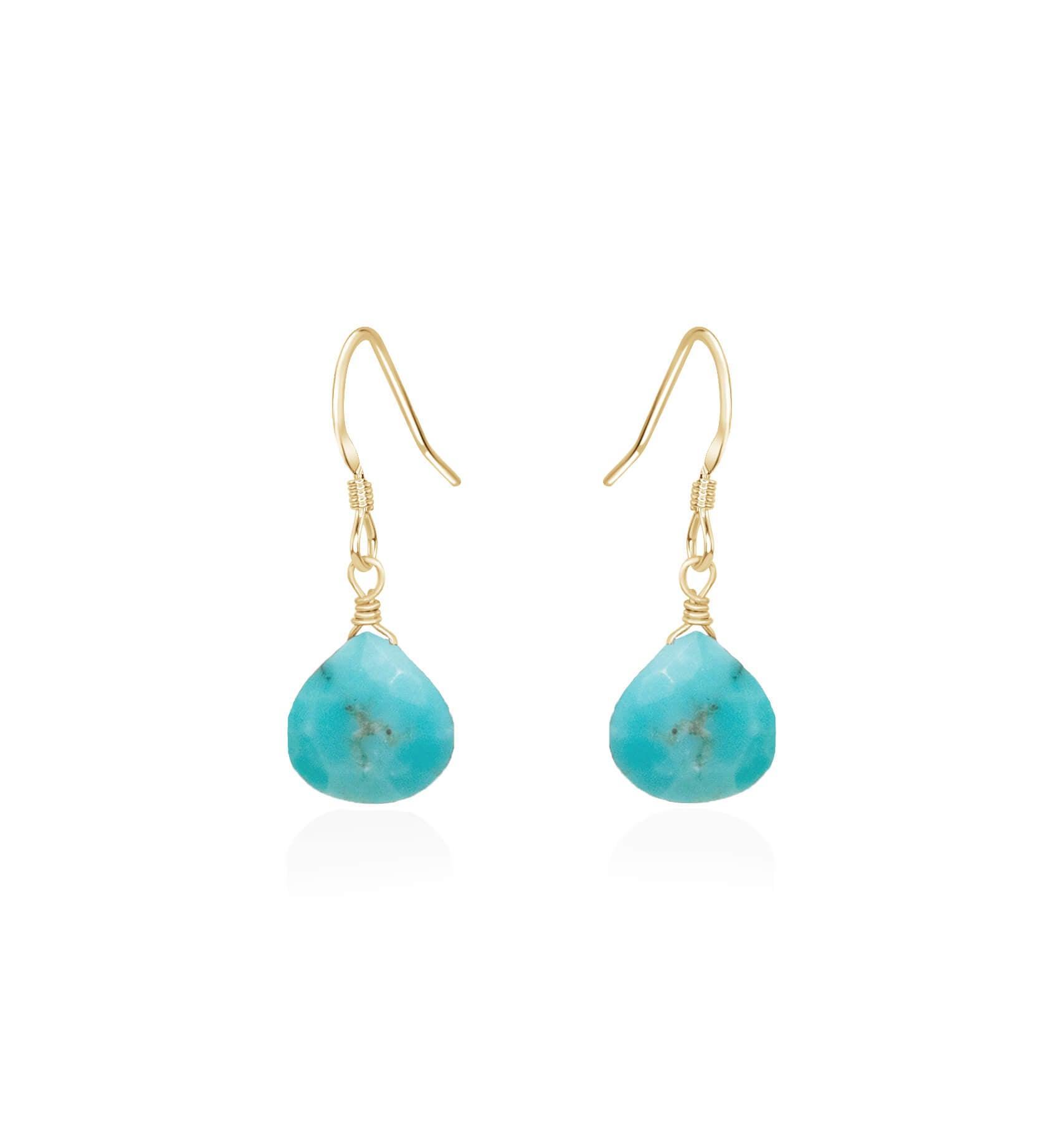 Turquoise Gemstone Teardrop Dangle Earrings - Handmade Sterling Silver Bohemian Jewelry for Women | Perfect for Weddings, Parties & Boho Fashion