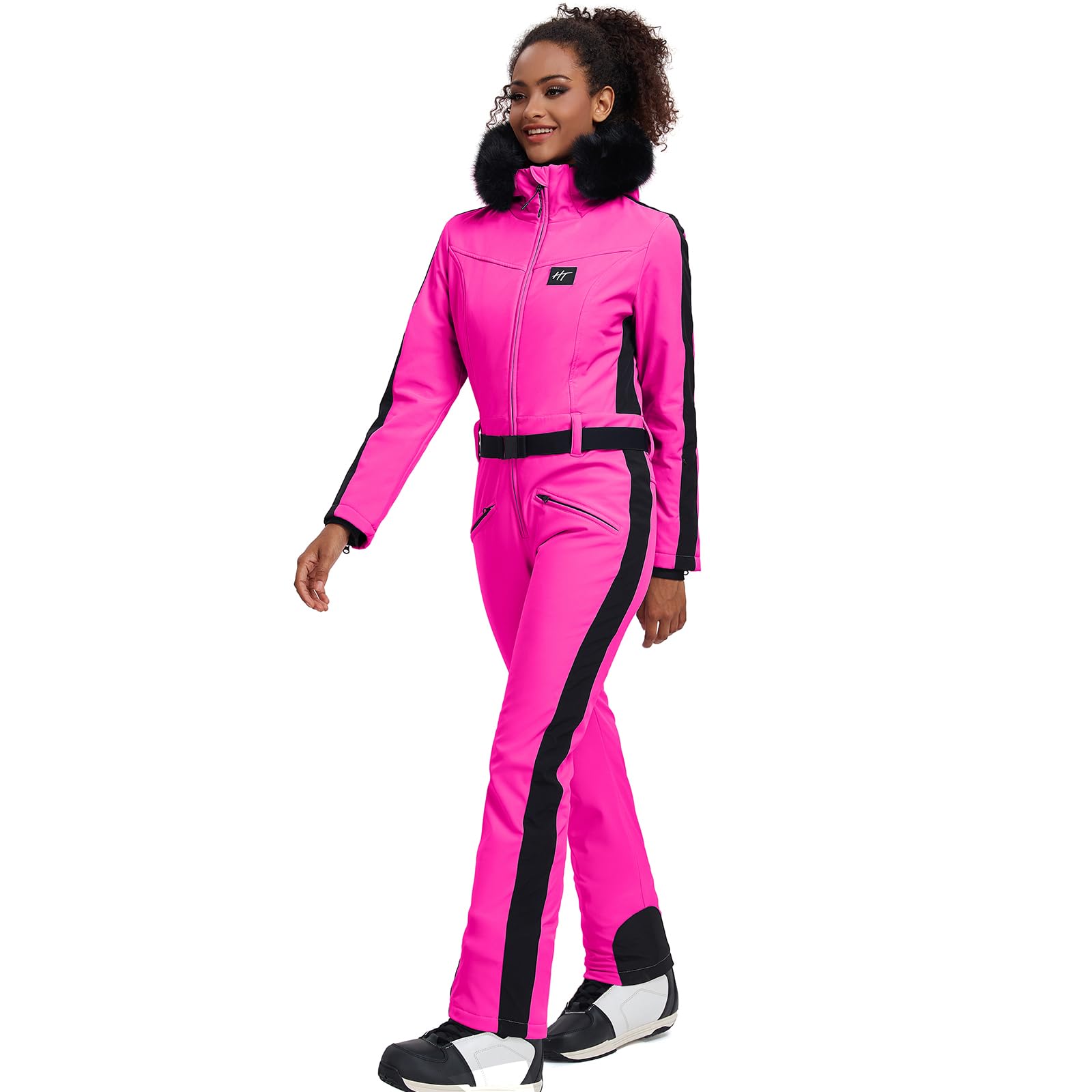 Women's Insulated Waterproof Windproof Ski Suit - One Piece Snowsuit for Winter Outdoor Activities, Skiing & Snowboarding | Warm & Slim Fit for Cold Weather Adventures