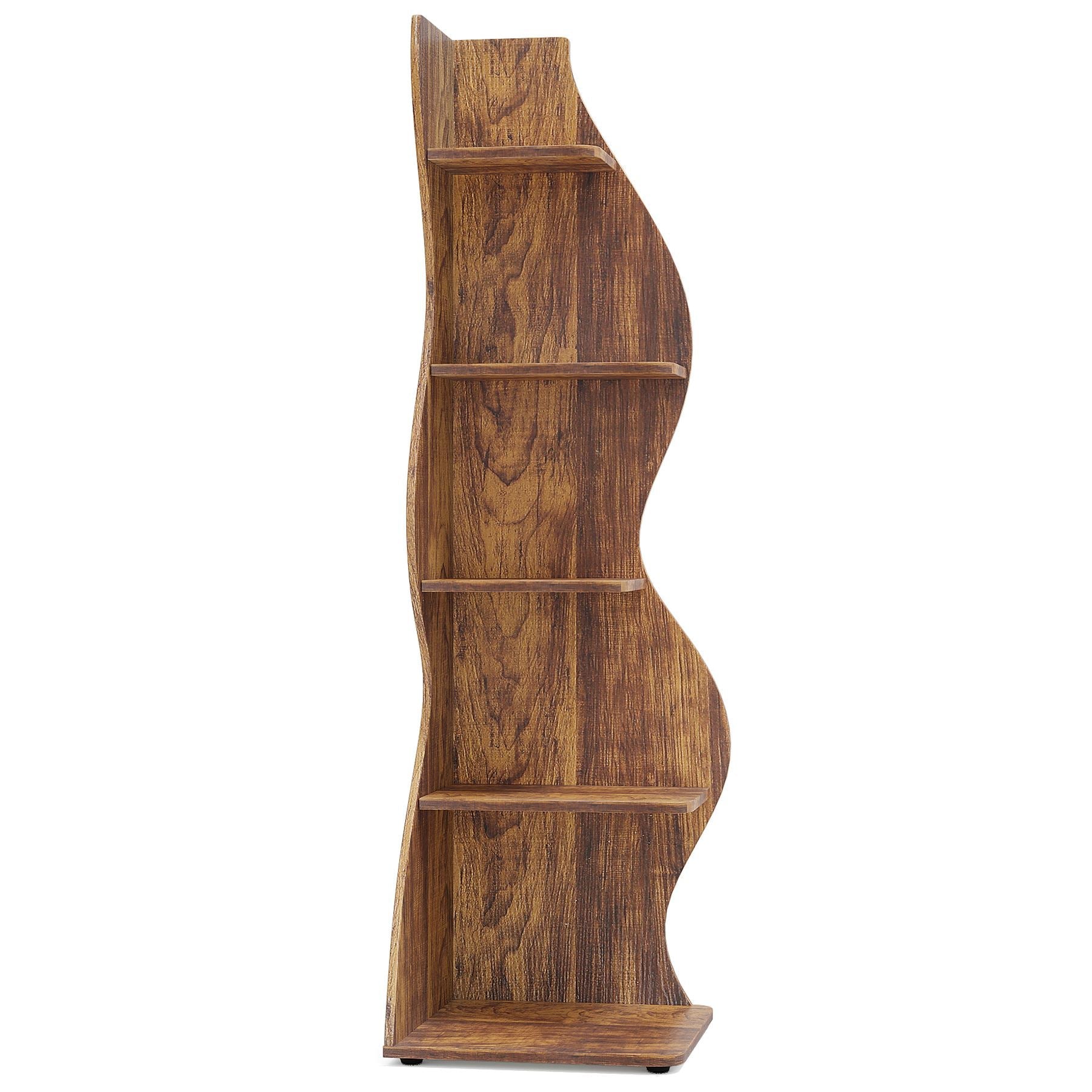 5 Tier Corner Shelf - Modern Wall Mounted Corner Bookshelf for Living Room, Bedroom, Office | Space Saving Storage Solution for Books, Plants & Decor