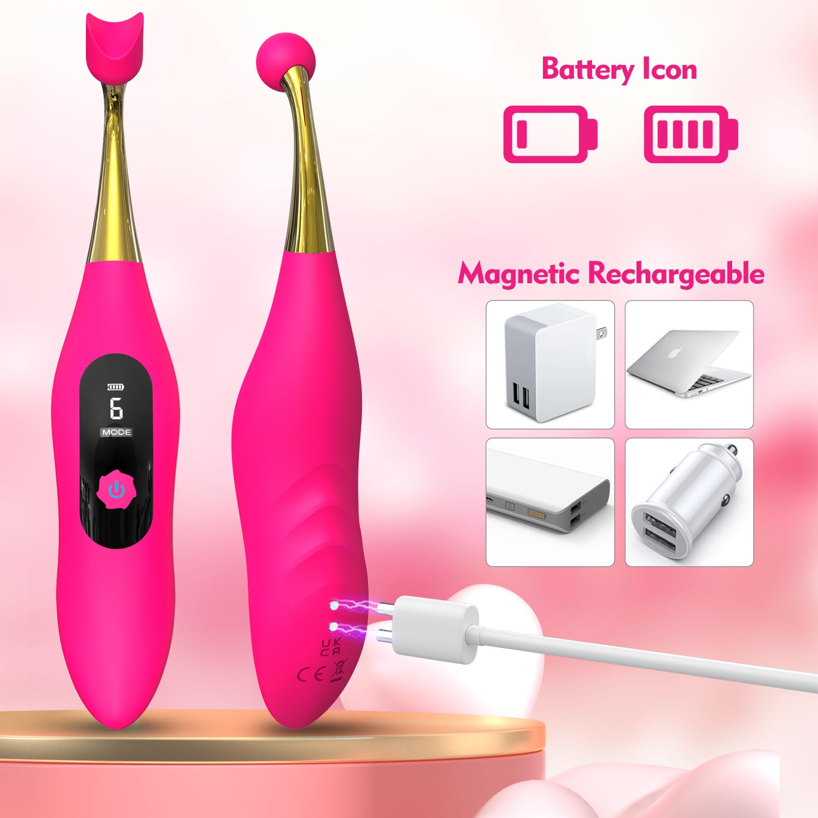 Premium Clitoral Vibrator for Women - 9-Speed G-Spot & Nipple Stimulator with LCD Screen, Rechargeable & Waterproof Wand - Perfect for Solo Play, Couples & Sensual Massage