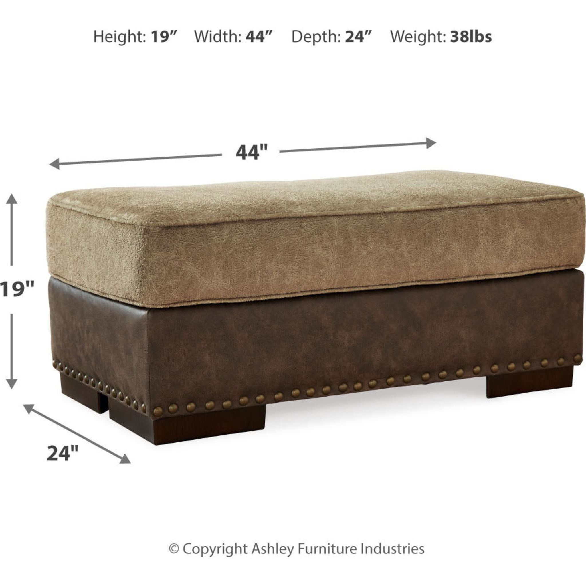 Alesbury Ottoman Storage Bench with Cushion - Chocolate Brown Upholstered Footrest, Coffee Table, and Seat for Living Room, Bedroom, or Entryway - Perfect for Home Decor and Extra Storage Space
