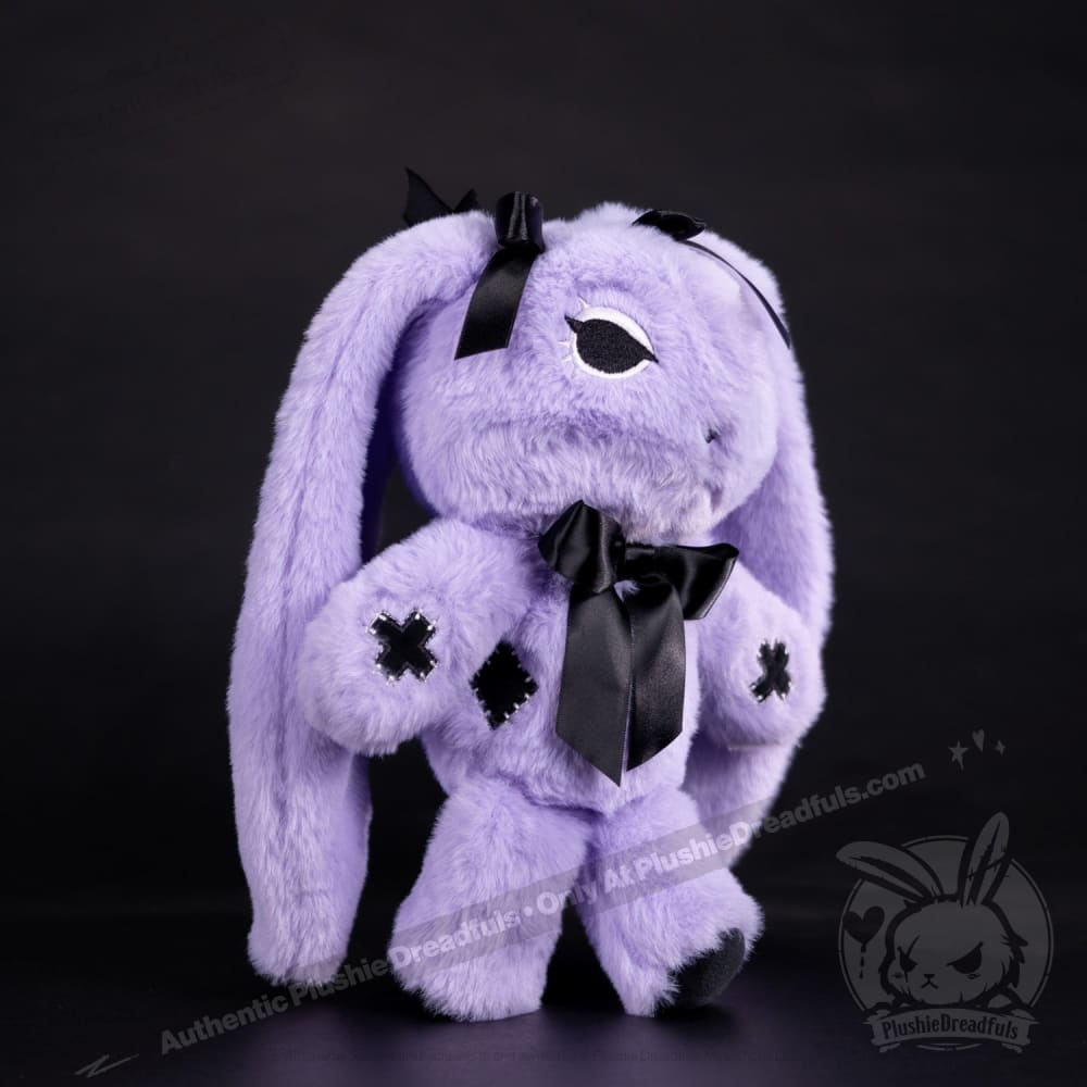 Goth Rabbit Plush Stuffed Animal - Soft Dark Aesthetic Plushie Dreadfuls for Gothic Decor, Bedroom Cuddling & Alternative Gift Ideas