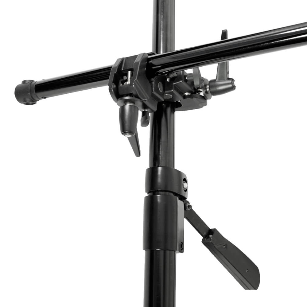 Autopole with 2x Crossbars & Double Convi Clamp Set - Heavy Duty Support System for Photography Backdrops, Trade Show Displays & Studio Lighting