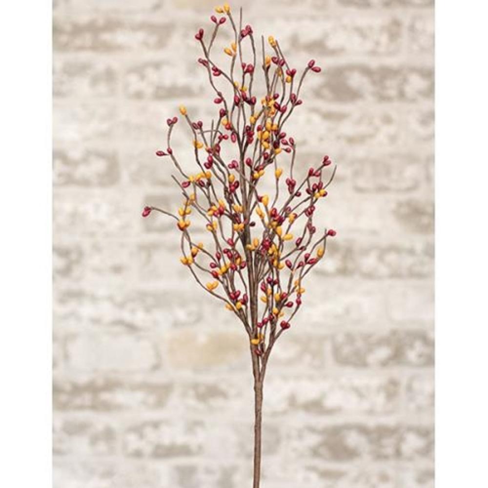 Burgundy and Gold Pip Berry Spray Garland - 26 Inch Decorative Berry Stems for Christmas Tree, Wreaths, and Holiday Home Decor