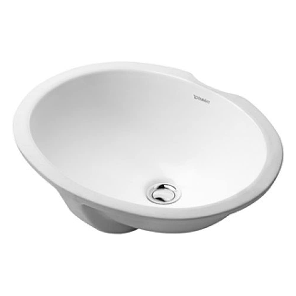 Duravit 048146 White Undermount Bathroom Sink 44cm - Modern Ceramic Basin for Vanity Countertop Installation | Perfect for Small Bathrooms & Powder Rooms