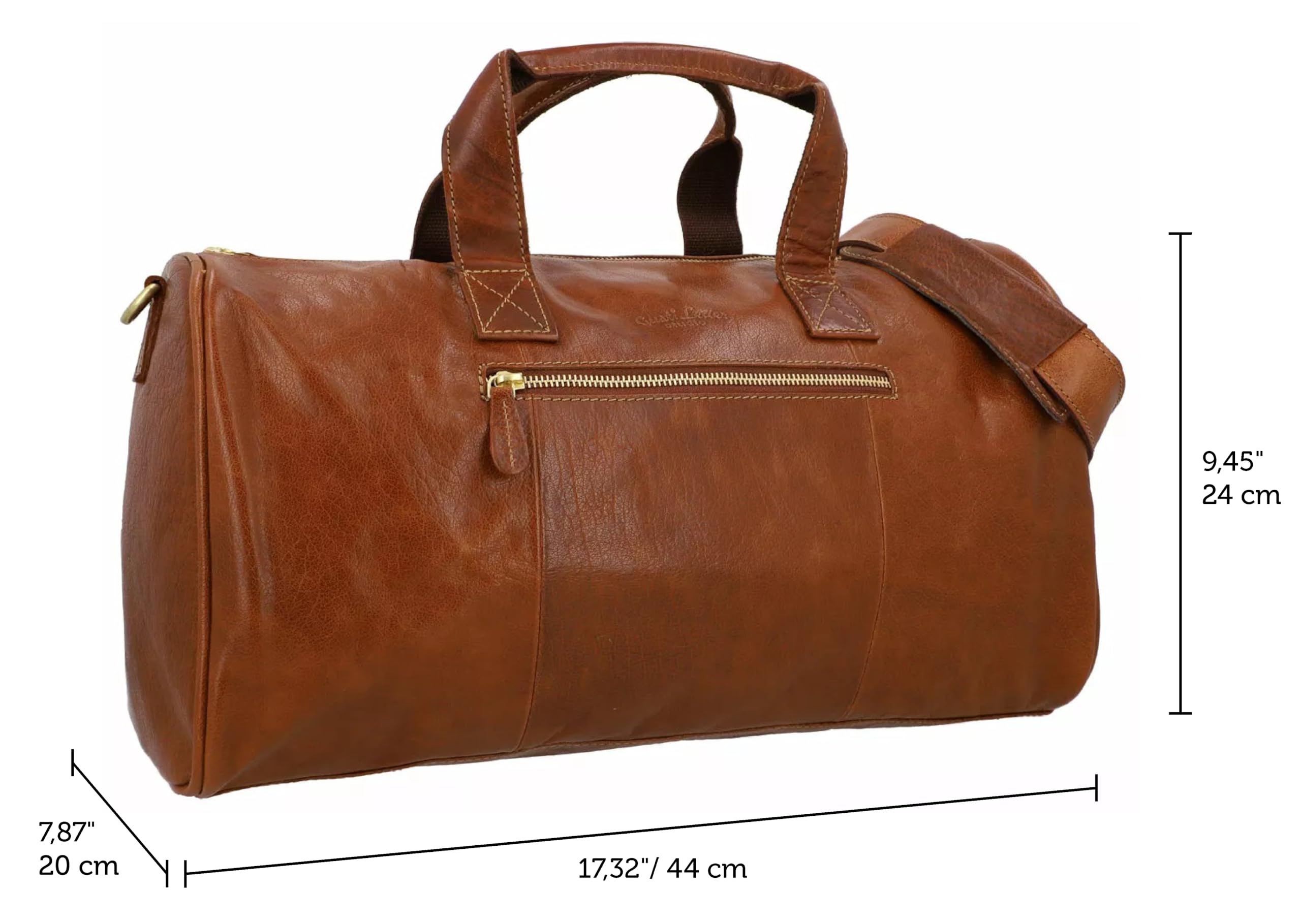 Premium Genuine Leather Travel Bag for Men & Women - Durable Carry-On Luggage for Business Trips, Vacations & Weekend Getaways