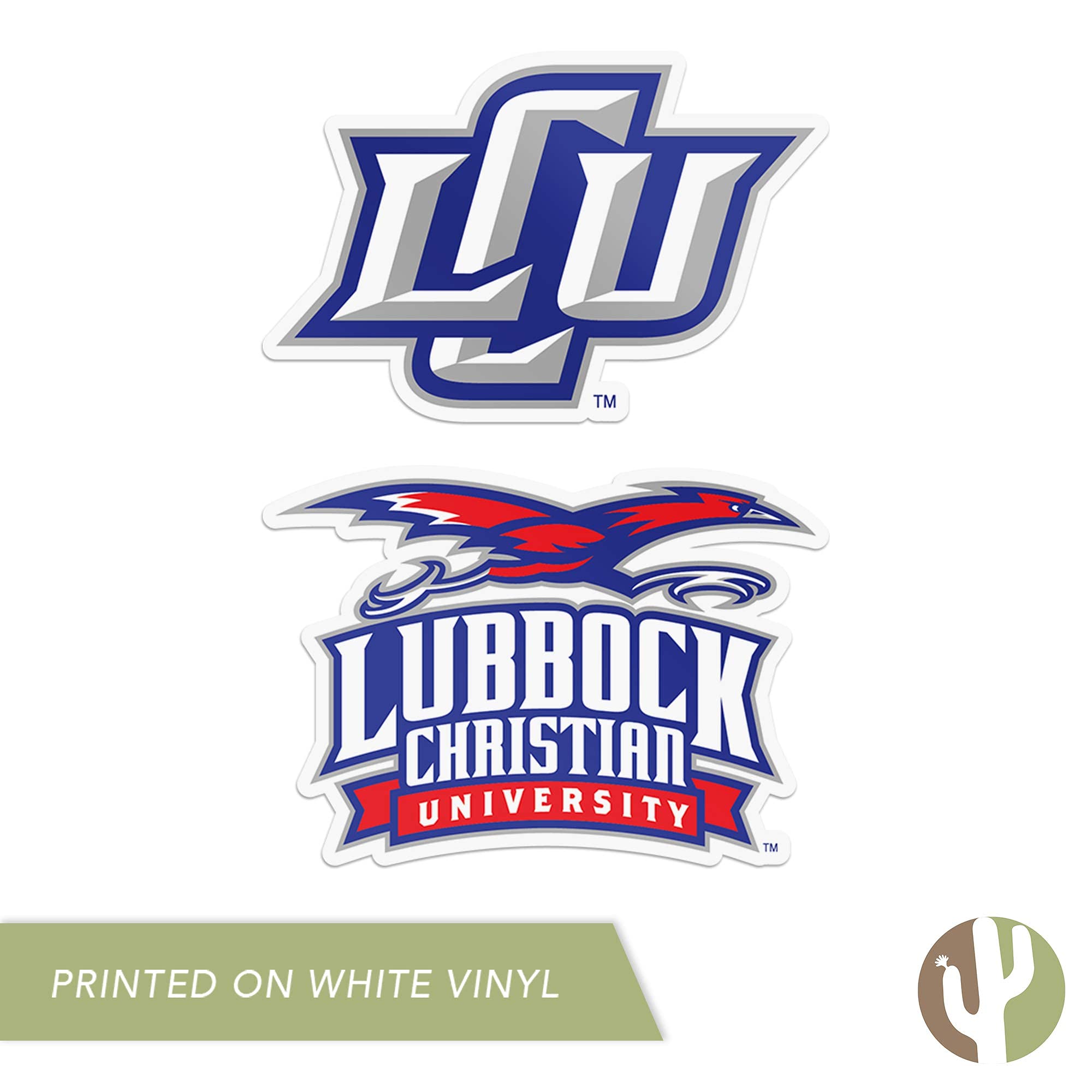 Desert Cactus LCU Sticker Set - 4 Inch Vinyl Decals for Laptop, Water Bottle, Car & Scrapbook - Lubbock Christian University Chaparrals Fan Gear | Perfect for School Spirit, DIY Crafts & Gift Giving