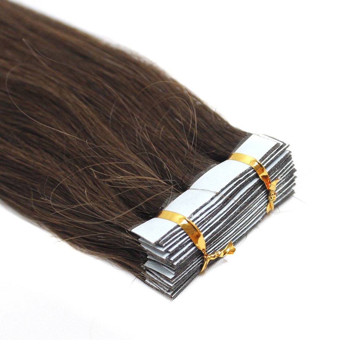 Premium Brazilian Remy Human Hair Extensions 7A Grade - 26 Inch 40Pcs Seamless Tape-in Skin Weft (140g, Dark Brown #02) for Women - Perfect for Daily Wear, Parties & Special Occasions