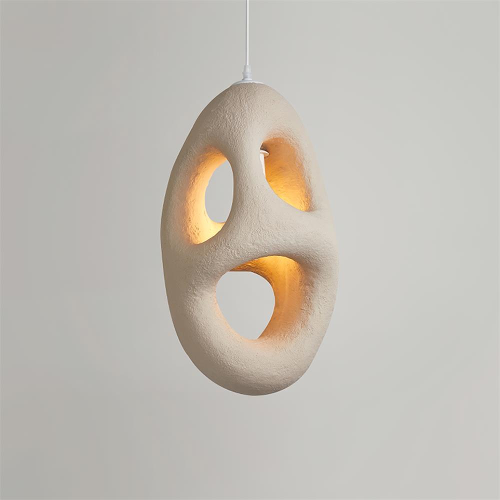 Handmade White Pendant Light - Modern Glass Hanging Lamp for Kitchen Island, Dining Room & Bedroom Lighting